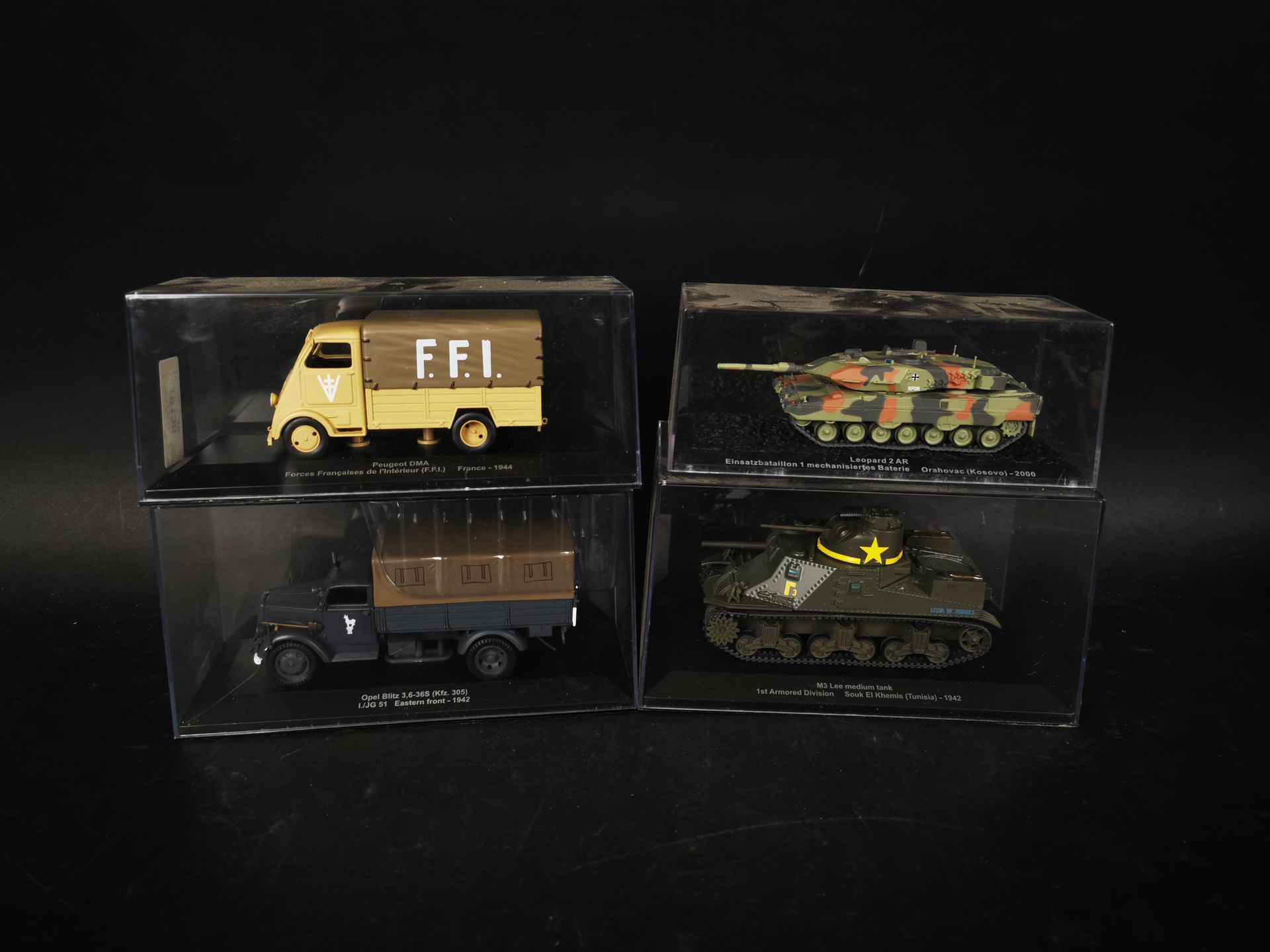 Null Lot of 4 military vehicles including PEUGEOT DMA and OPEL BLITZ ...