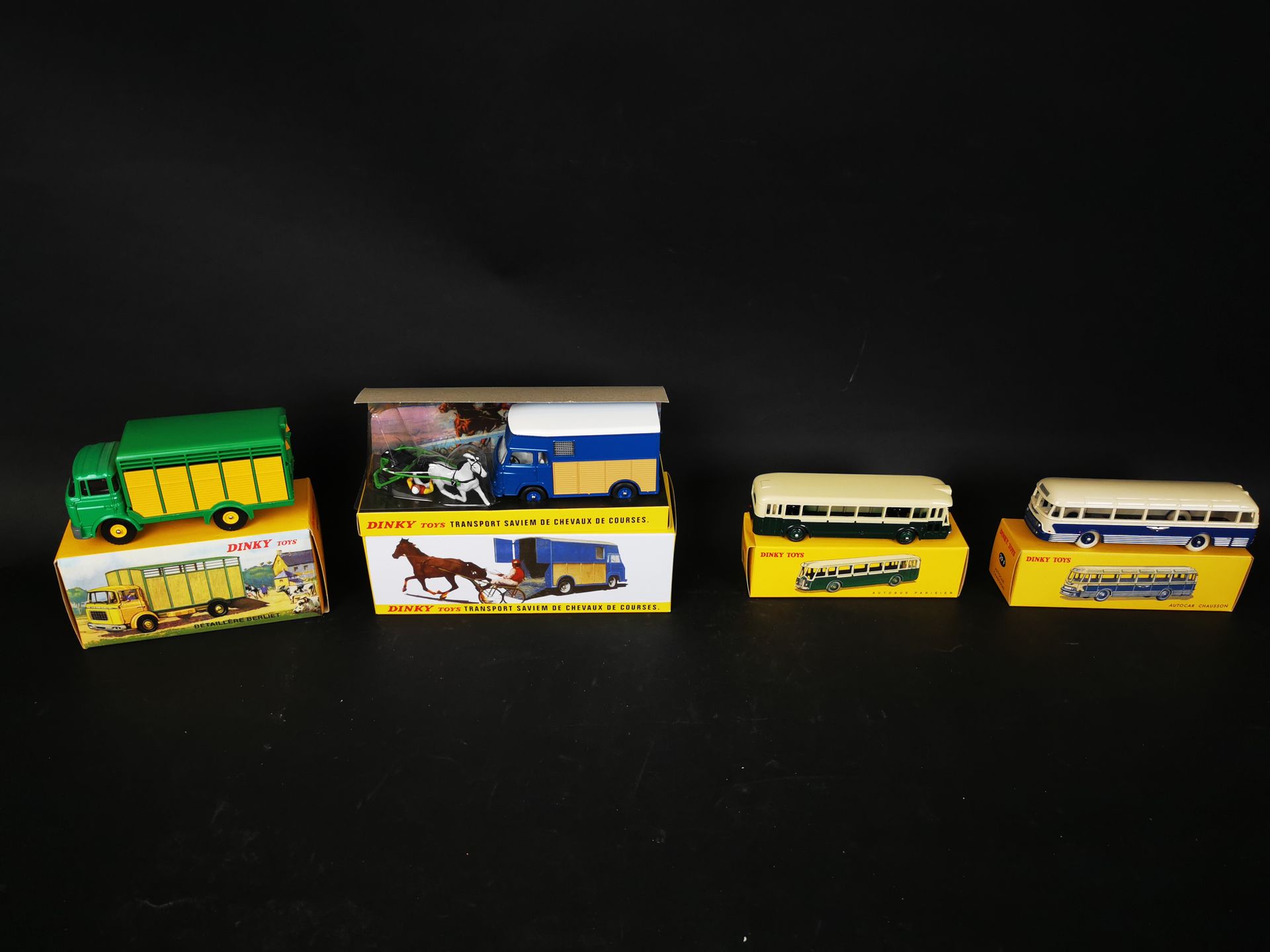 Null DINKI TOYS lot of 4 vehicles (including Parisian bus and Chausson coach, BE&hellip;