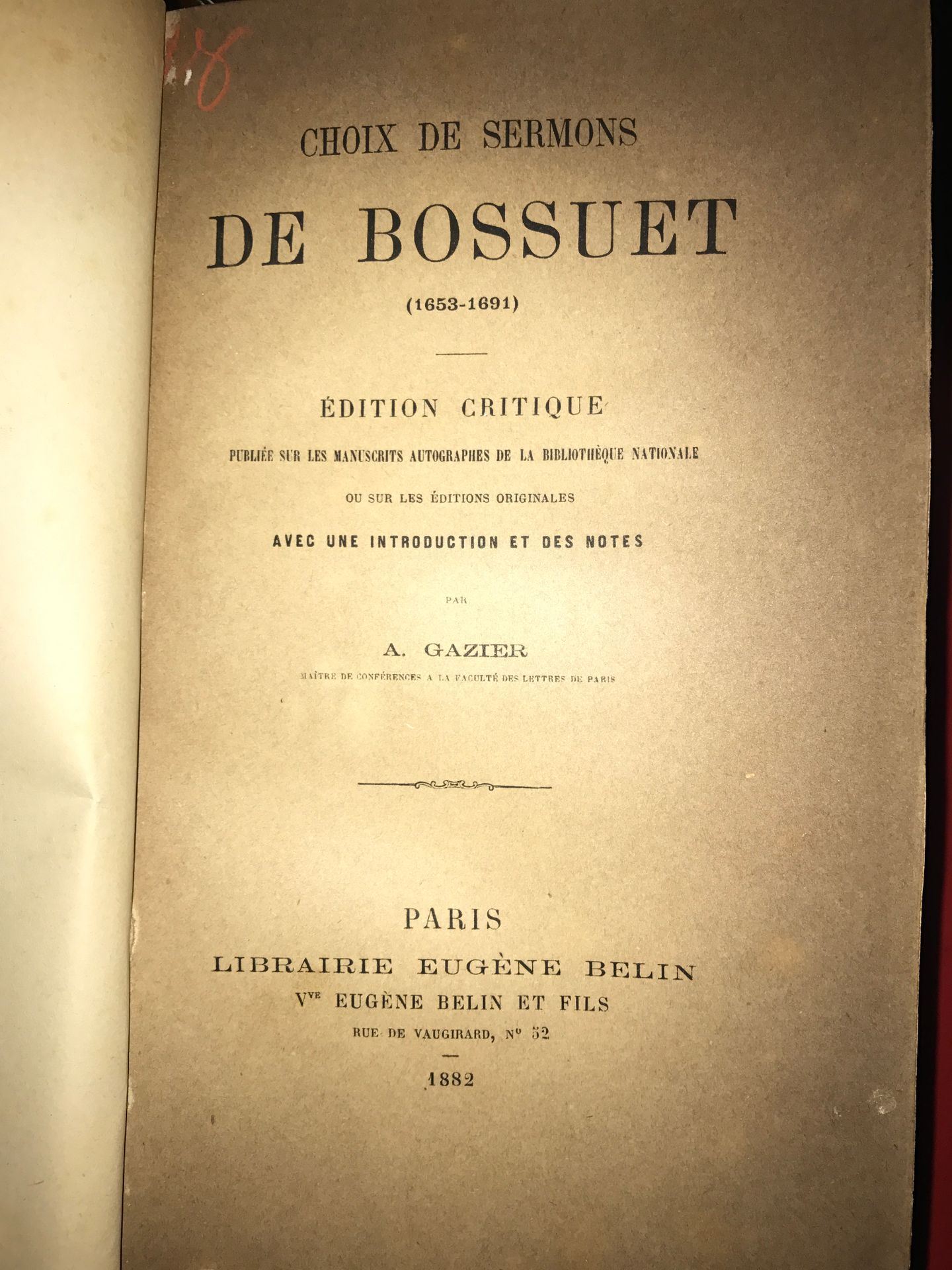 Null BOSSUET. Choix de sermons. Edition critique avec une introduction et des no&hellip;