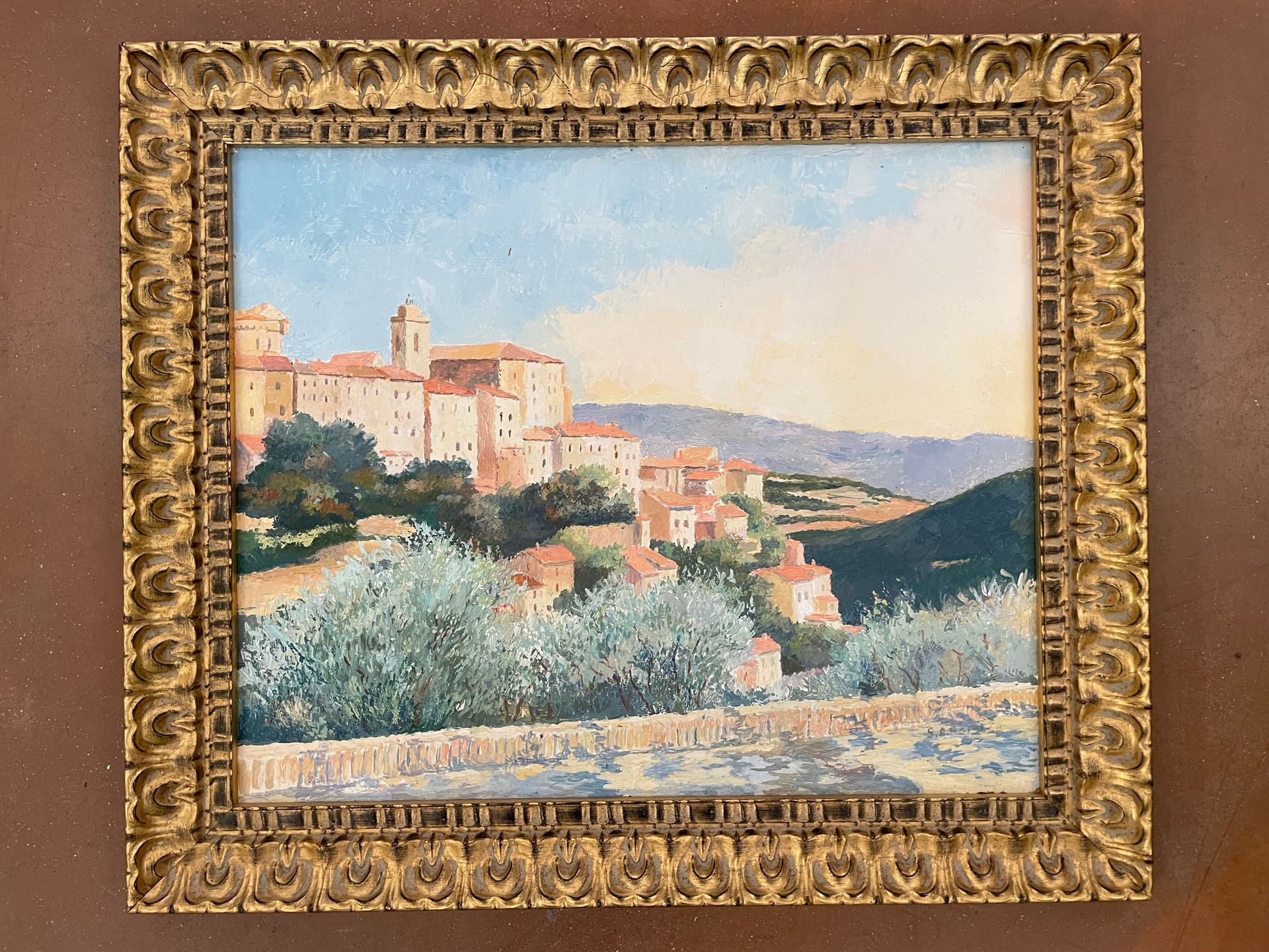 Null Salomon-Alfred BOISECQ (1911-2005). Village of provence perched. Oil on can&hellip;