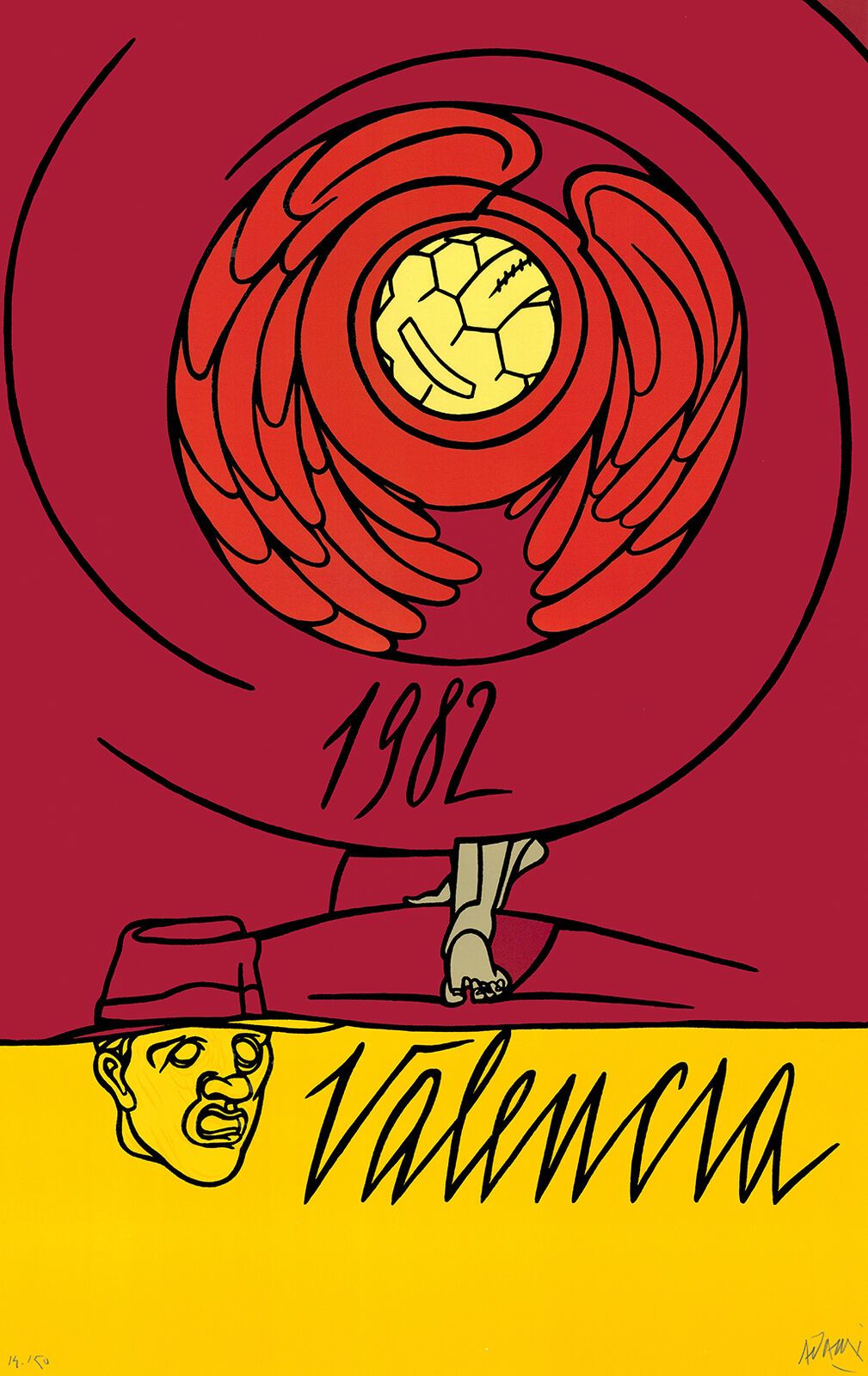 Valerio Adami 瓦莱里奥-阿达米（生于1935年

巴伦西亚-西班牙世界杯足球赛（1982年

石版画

作品编号为150份，并有艺术家的铅笔签名
&hellip;
