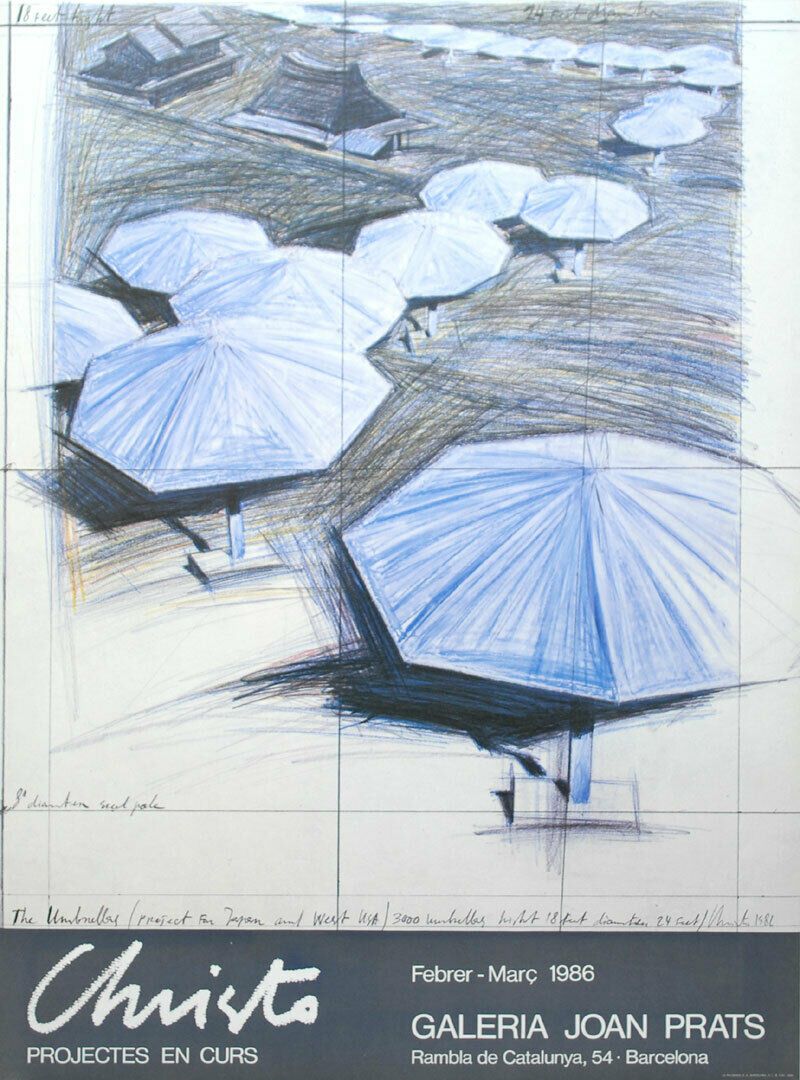 CHRISTO 克里斯托（1935-2020年

雨伞, 1986

为在琼-普拉特画廊举办的展览出版的海报

格式: 76 x 56 cm

完美的条件


&hellip;