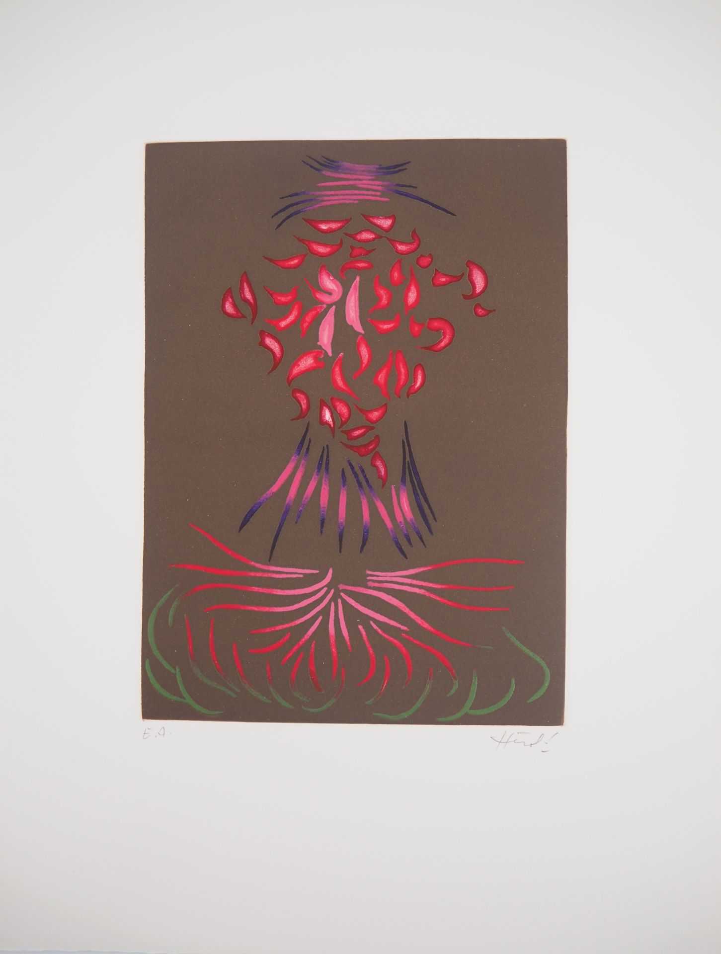 Jacques HEROLD Jacques HEROLD (1910-1985) Abstract celosia flower, 1975 Original&hellip;
