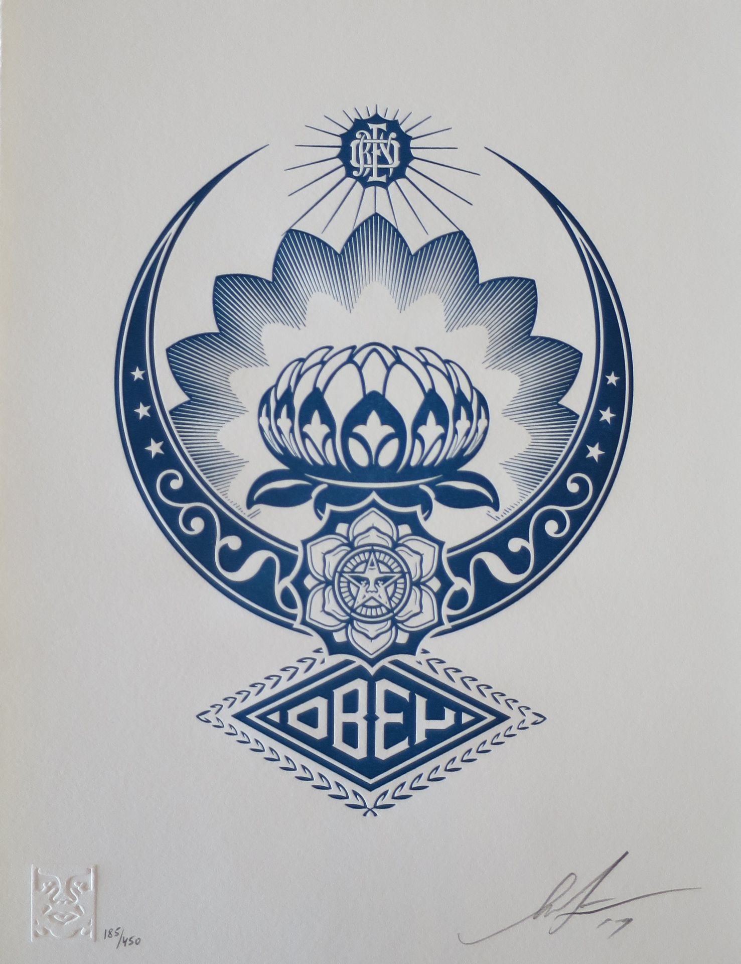 Shepard FAIREY Shepard FAIREY (Obey) Lotus Ornament, 2017 Letterpress printing S&hellip;