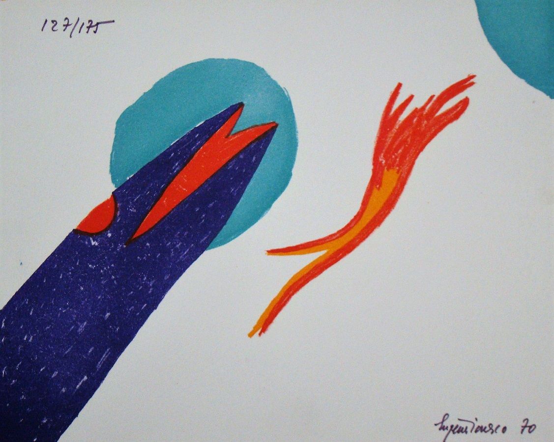 Eugène IONESCO Eugène IONESCO ( 1909-1994 )

无题》，1970年

在Arches羊皮纸上的彩色石版画原作。

右下&hellip;
