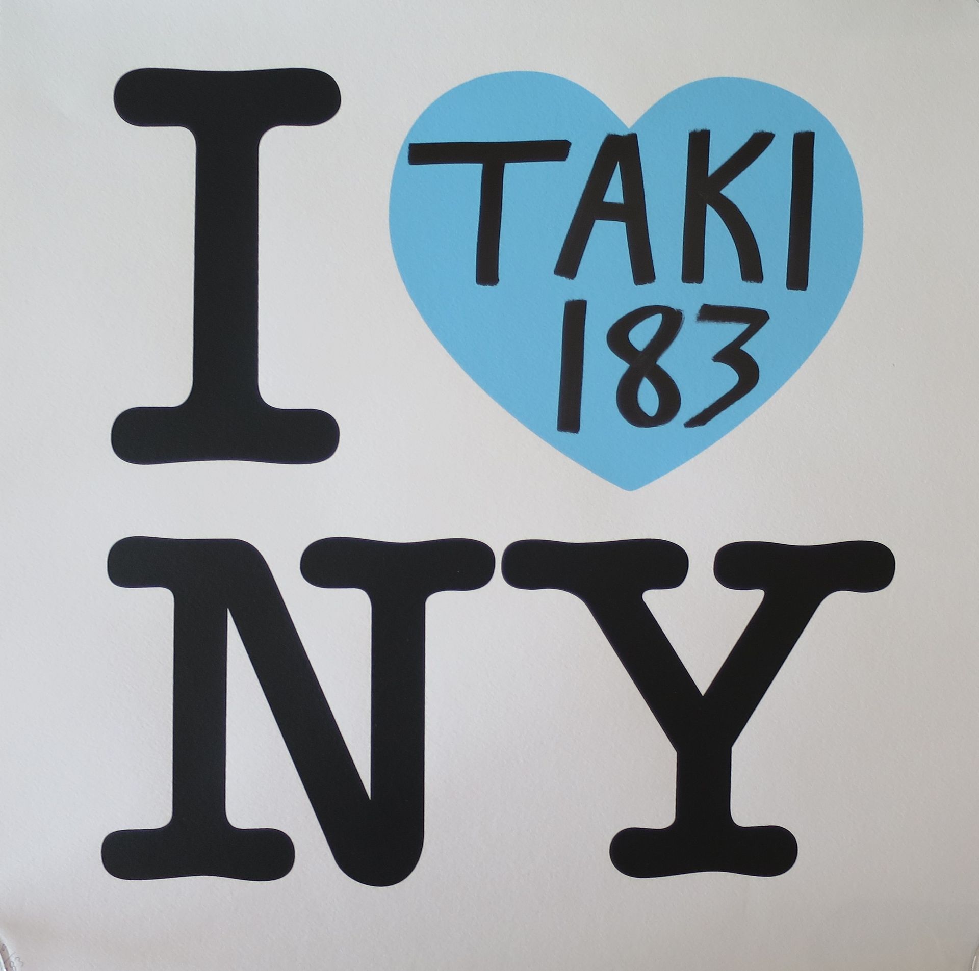 TAKI 183 泷泽萝拉 183

我爱纽约：蓝色版，2021年

双色丝印

用铅笔在心脏处签名

编号

版本为183册

51 x 51 cm / 20&hellip;