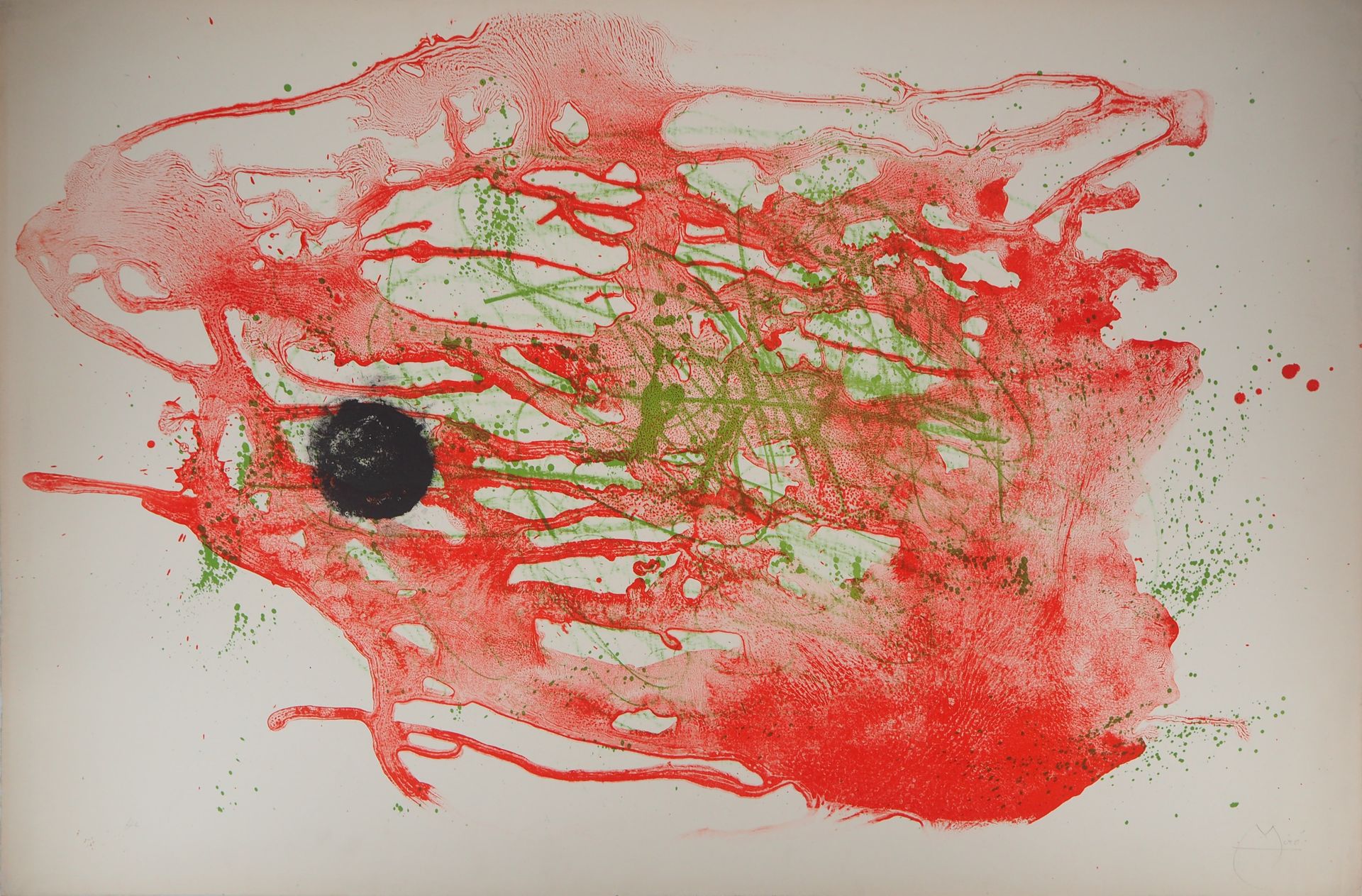 Joan Miro 琼-米罗 (1893-1983)

系列一：《红洗》，1961年

原始石版画

用铅笔签名

合理的H.C.(30份以外的版本)

在BF&hellip;