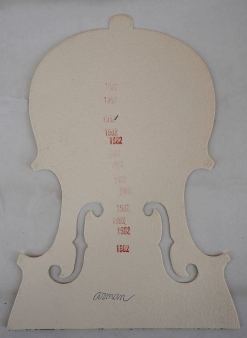 ARMAN ARMAN (1928-2005)

Violin, 1982

Mixed media: die-cutting and date stamp o&hellip;