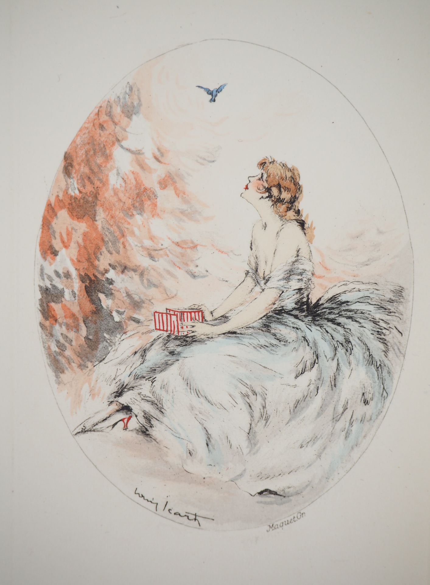 Louis ICART Louis ICART (1888 - 1950)

年轻的女人和被释放的鸟

原始蚀刻和钢网

板块中的签名

牛皮纸上 16 x 2&hellip;
