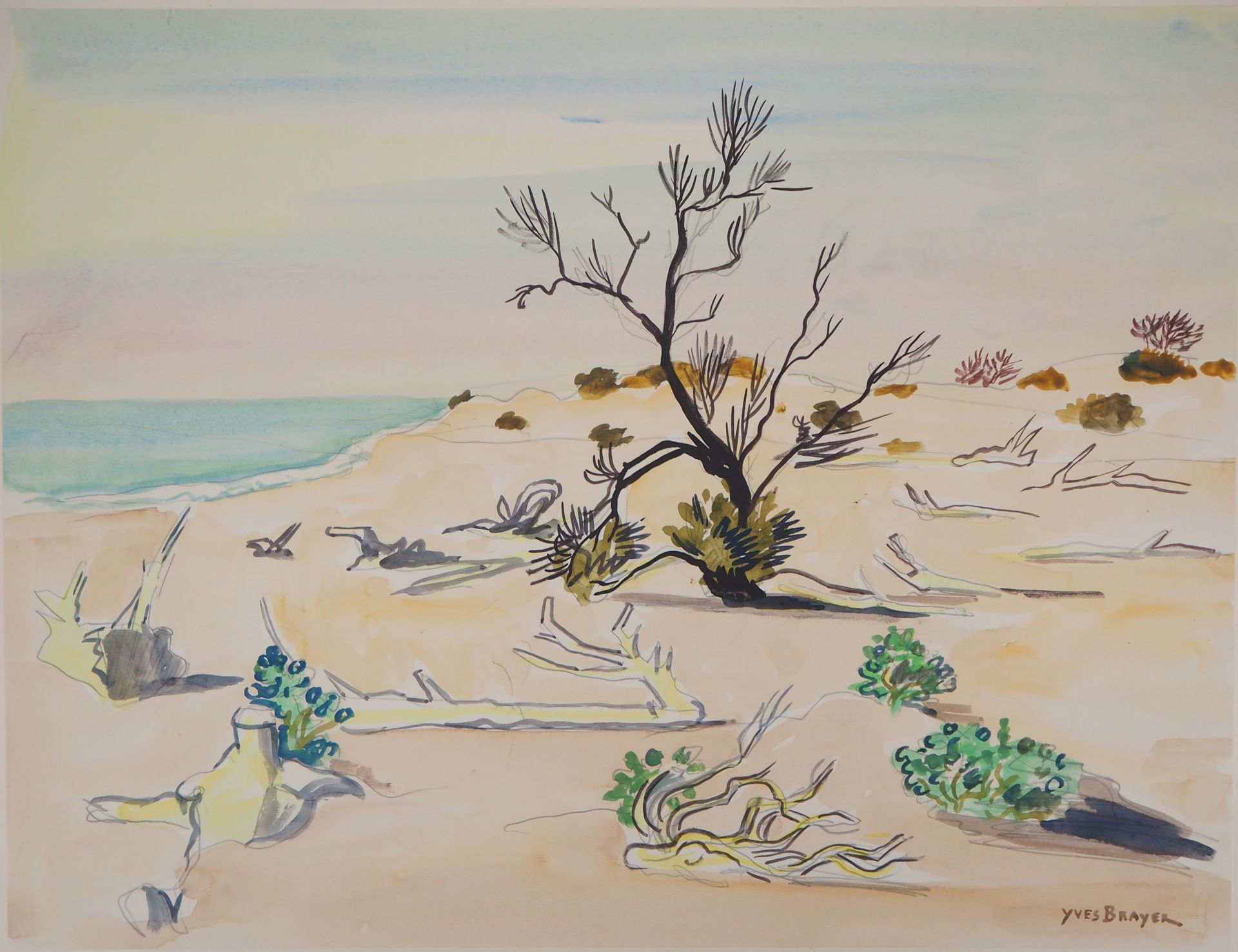 Yves BRAYER Yves BRAYER

卡马格，海边的荒地

原始水彩画

右下方有签名

纸本，内衬细纸板 40 x 53 cm

状况极佳



&hellip;