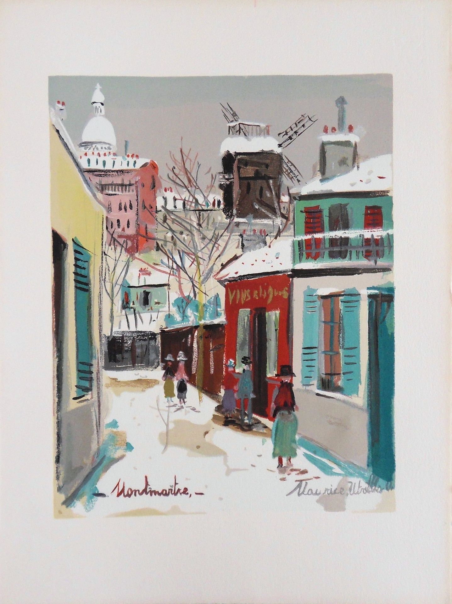 Maurice Utrillo Maurice UTRILLO (后)

蒙马特：雪中的加勒特广场和圣心教堂

平版印刷品，用水粉颜料在模板上加高。

板块中的&hellip;