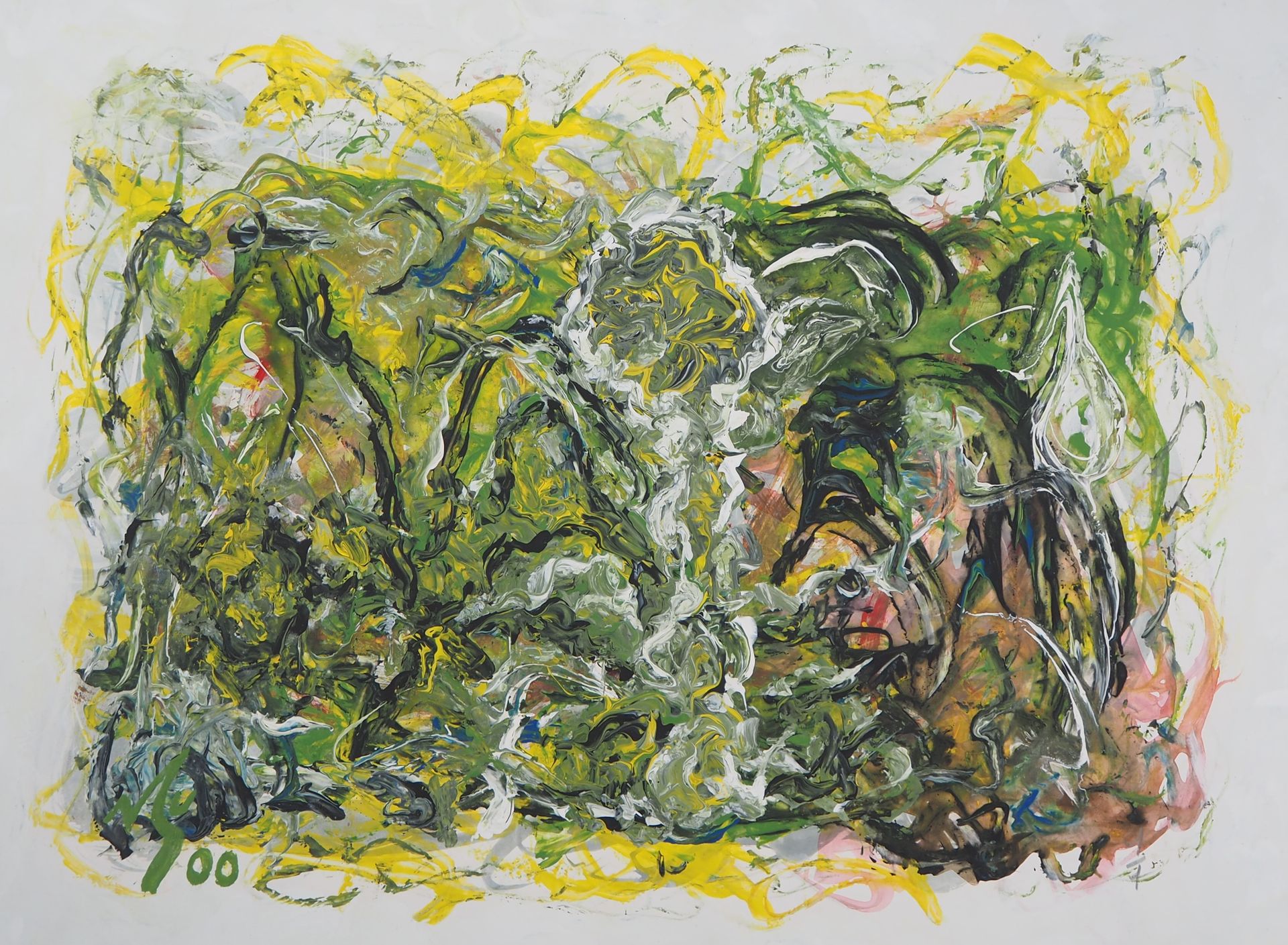Michel GUIGNARD Michel Guignard

森林中的人物，2000年

丙烯酸和水粉画原作

左下方有艺术家的签名和日期

背面反签

在&hellip;