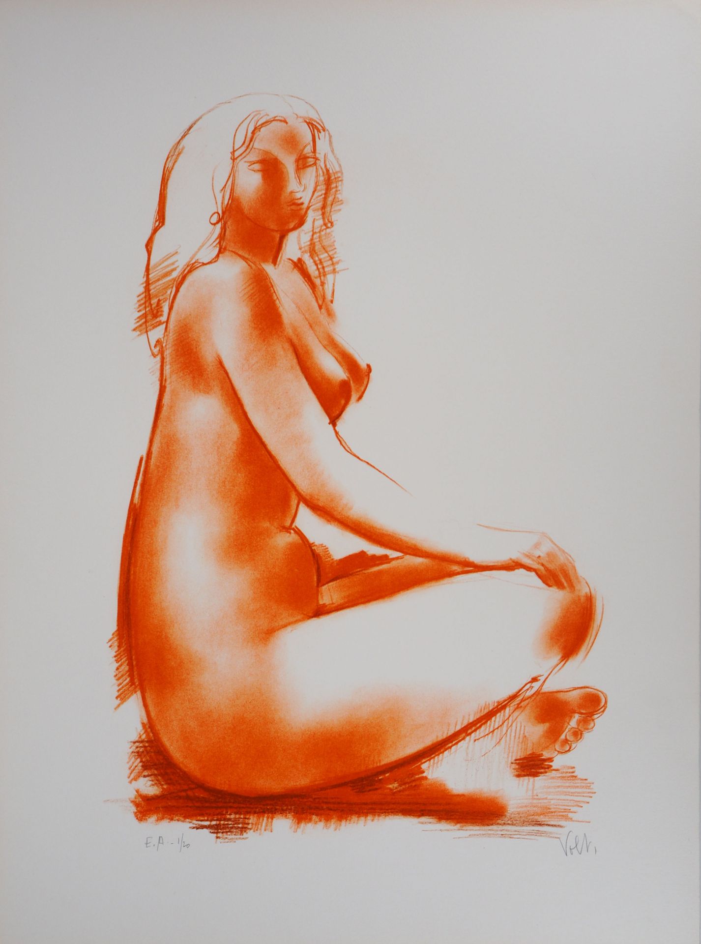 Antoniucci VOLTI 安东尼奥奇-沃尔蒂(1915-1989)

坐着的裸体轮廓

原始石版画

用铅笔签名

在/20上编号，并以 "EA"（艺术&hellip;