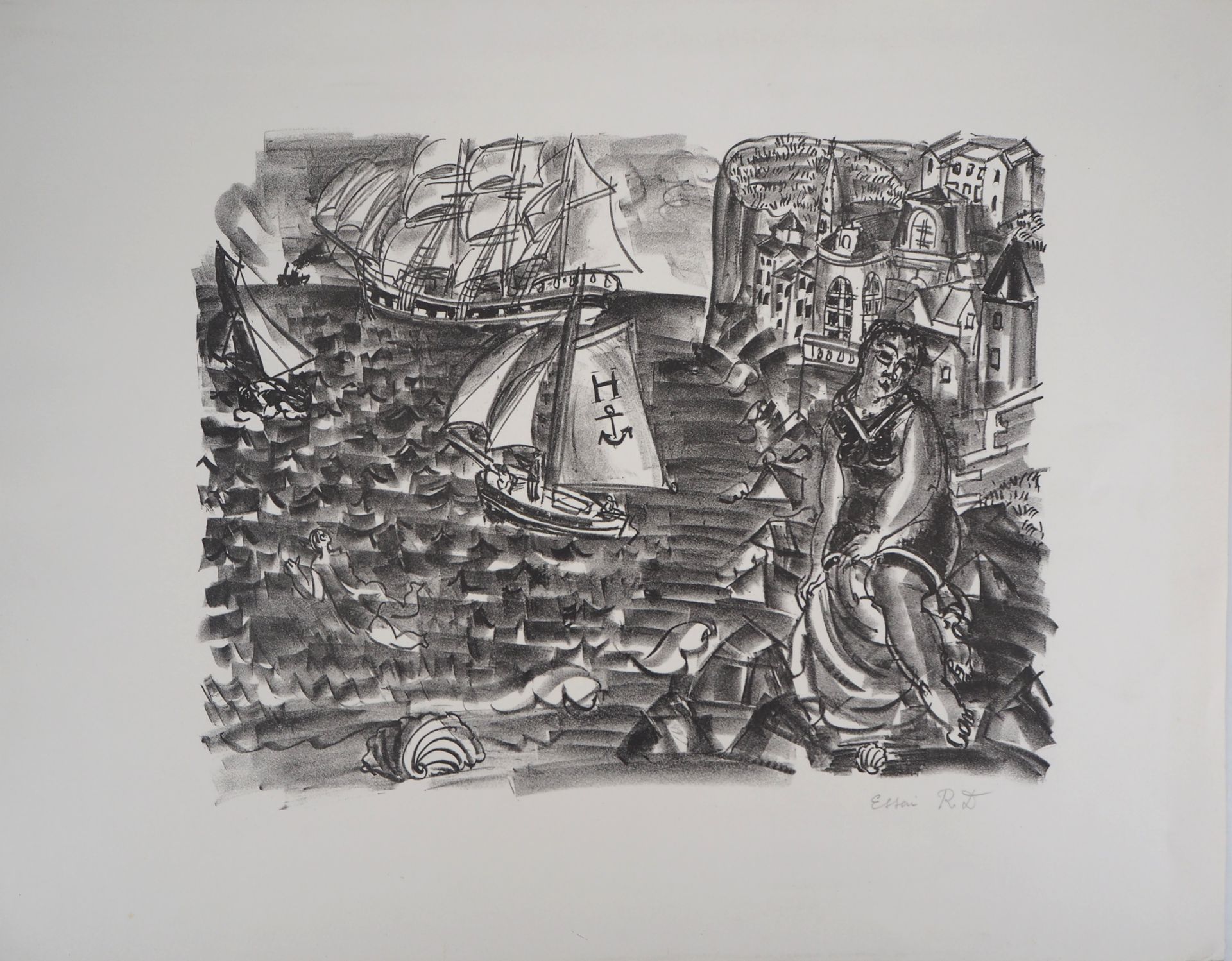 Raoul Dufy 拉乌尔-杜菲

沐浴者

原始石版画

铅笔签名，首字母缩写

附加说明的 "论文"。

牛皮纸上 50 x 63 cm

状况极佳，页边&hellip;