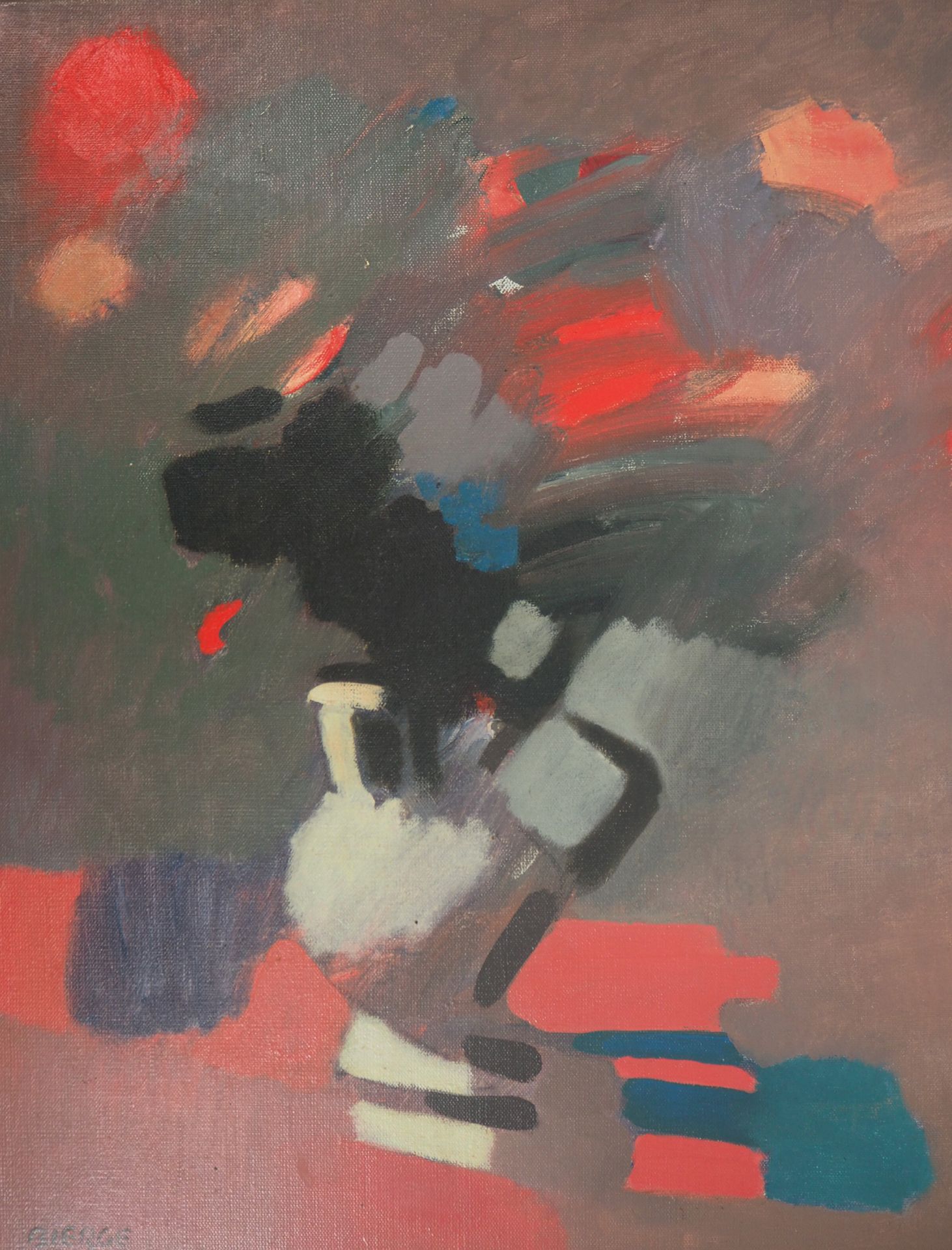 Roland BIERGE Roland BIERGE Red and black surrealist bouquet, 1967 Oil on canvas&hellip;