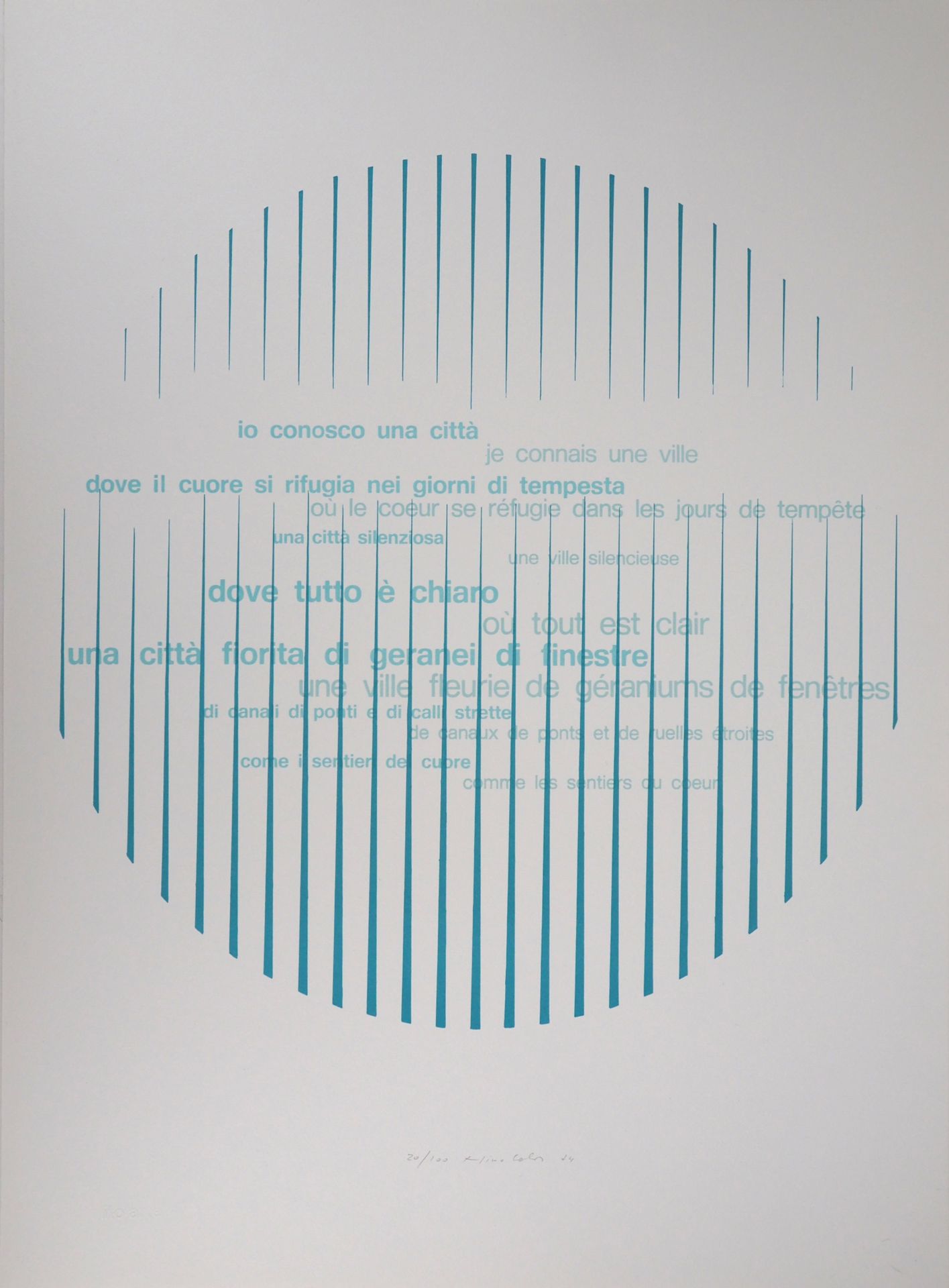 Nino CALOS 尼诺-卡洛斯

动感的诗，1974年

原始石版画

用铅笔签名并注明日期

牛皮纸上74.5 x 54.5厘米

编号为20/100

&hellip;