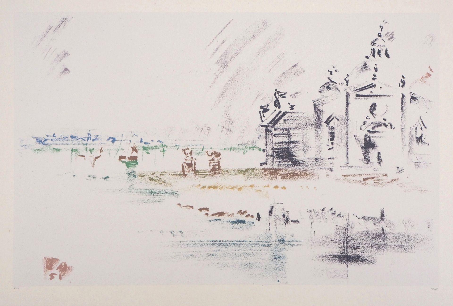 André MASSON André MASSON Venice lagoon Original lithograph Signed with the arti&hellip;