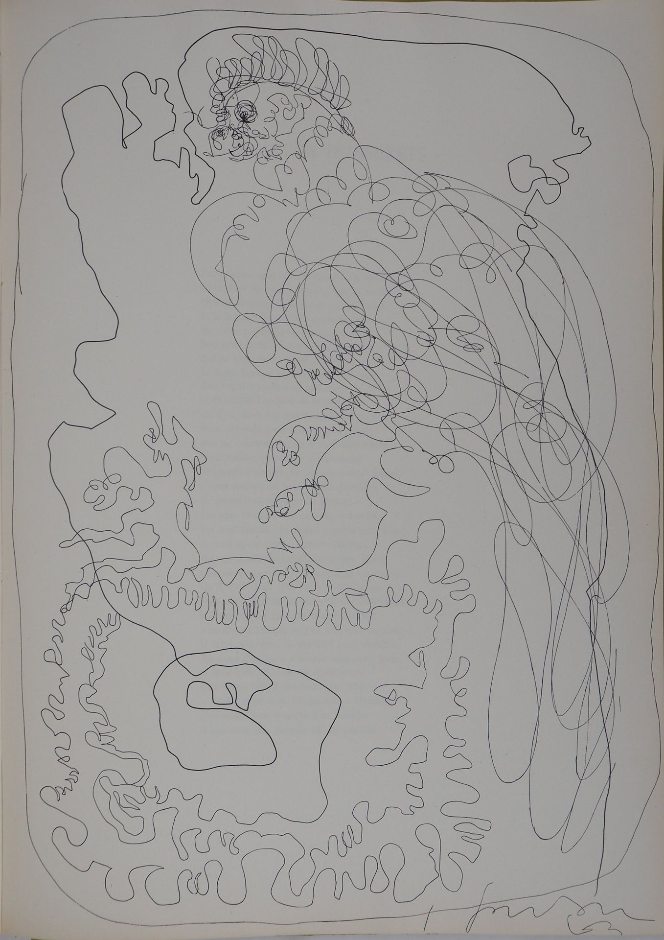 LUCIO FONTANA 卢西奥-丰塔纳（1899-1968年

男人和鹦鹉，1964年

石版画，精细编织纸

盘中有签名和日期

织纹纸上 49 × 34&hellip;