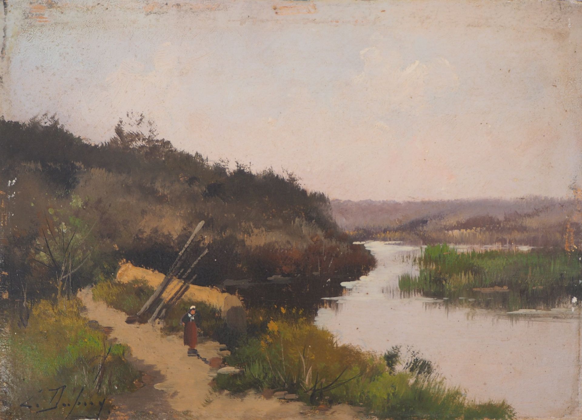 Eugène GALIEN-LALOUE 欧仁-加利安-拉鲁瓦(1854-1941)

河边的农夫

板上油彩

左下角签有笔名L Dupuy

木板上 15,&hellip;