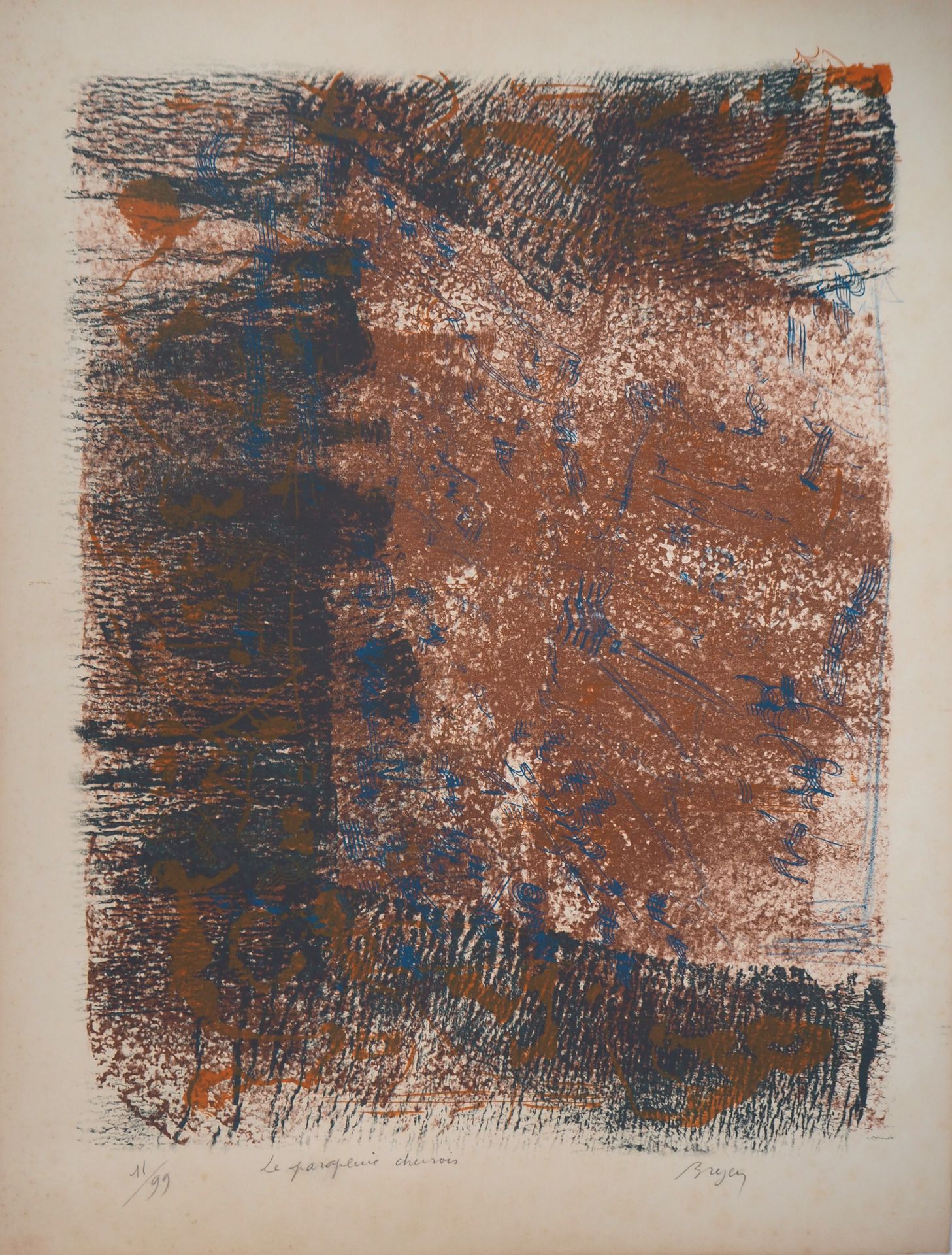 Camille BRYEN 卡米尔-布莱恩(1907-1977)

中国伞，1973年

原始石版画

铅笔签名和标题，艺术家的手。

牛皮纸上 55 x 49&hellip;