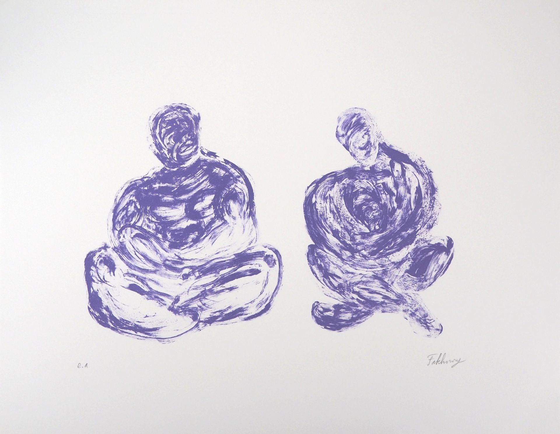 Fakhoury FAKHOURY Abstract meditation Original lithograph Signed in pencil On ve&hellip;