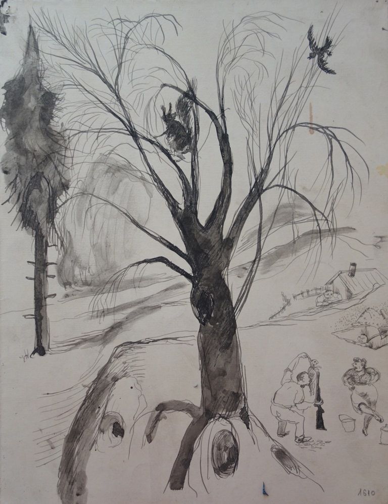 ÉDOUARD GOERG Edouard Goerg (1893 - 1969)

Hunting scene

Original drawing in bl&hellip;