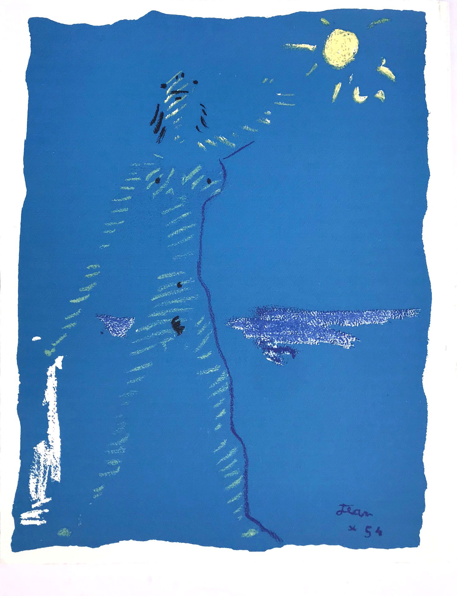 JEAN COCTEAU Jean Cocteau (1889- 1963)

 

 Femme nue à la plage

 

 Lithograph&hellip;