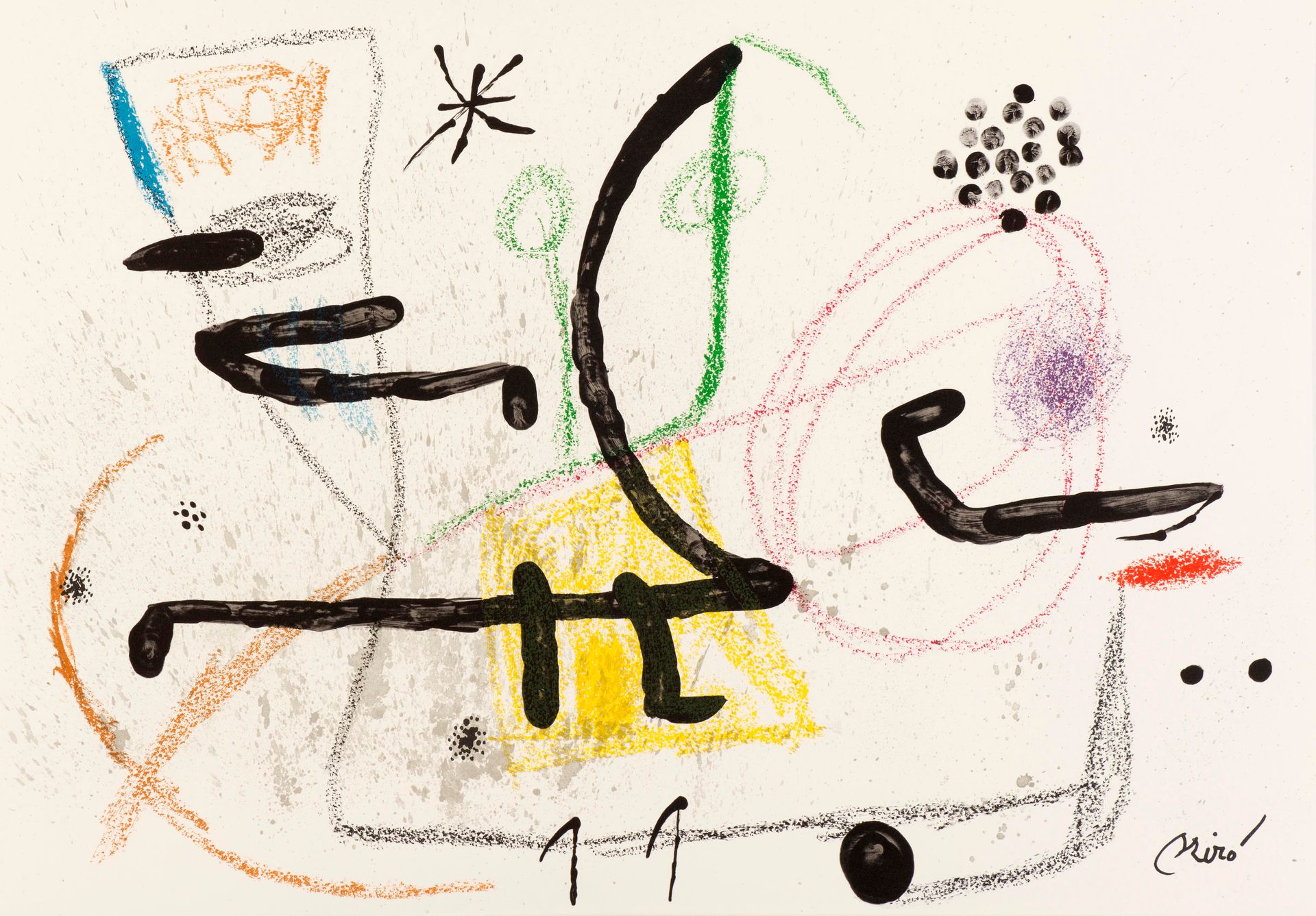 Joan Miro 琼-米罗(1893-1983)

Maravillas con variaciones acrosticas 9, 1975年

在版上签名&hellip;