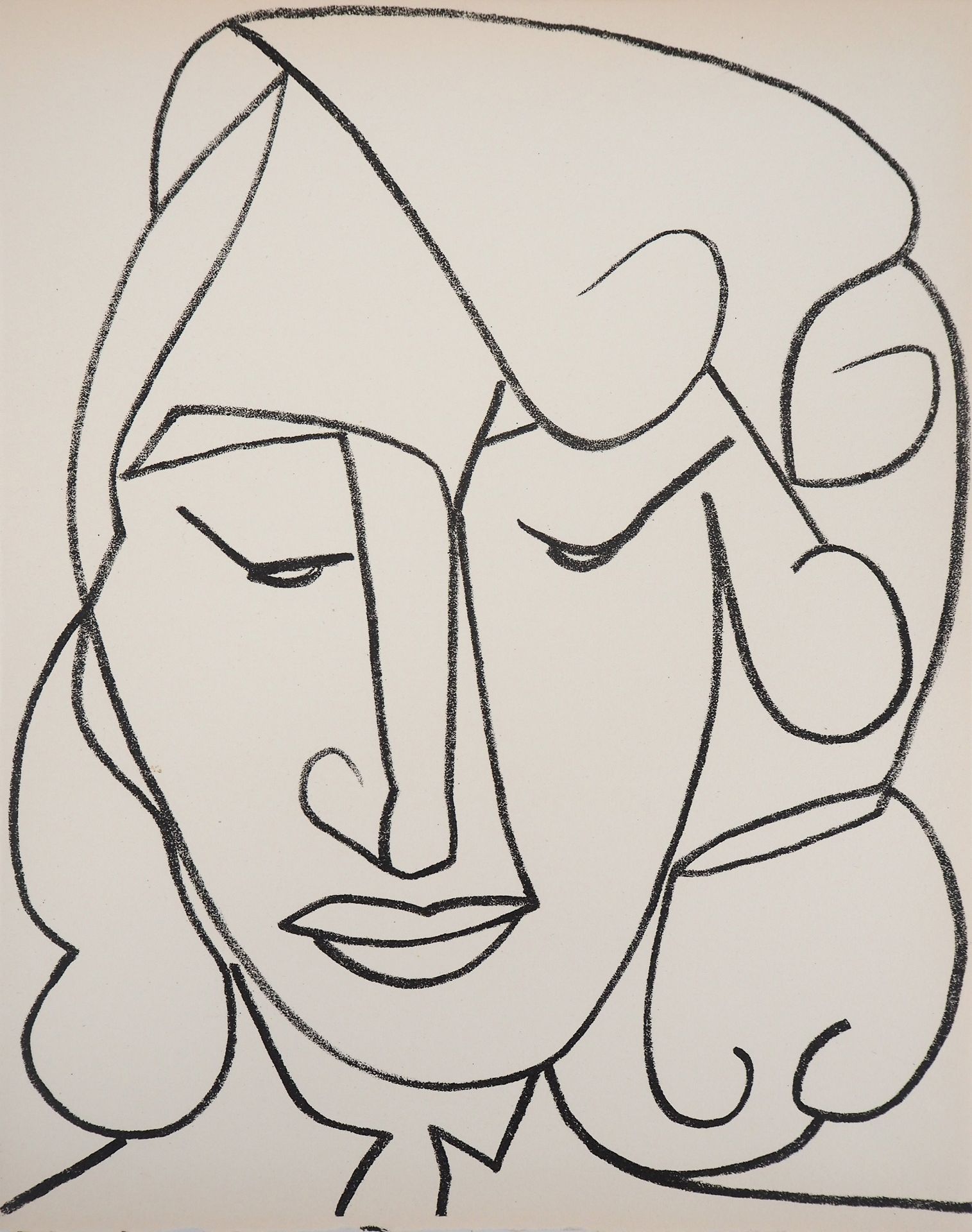 FRANÇOISE GILOT 弗朗索瓦丝-吉洛特 (1921)

一个女人的肖像，1951年

原始石版画

马莱梭织纸上 28 x 22.5 cm

印刷了&hellip;