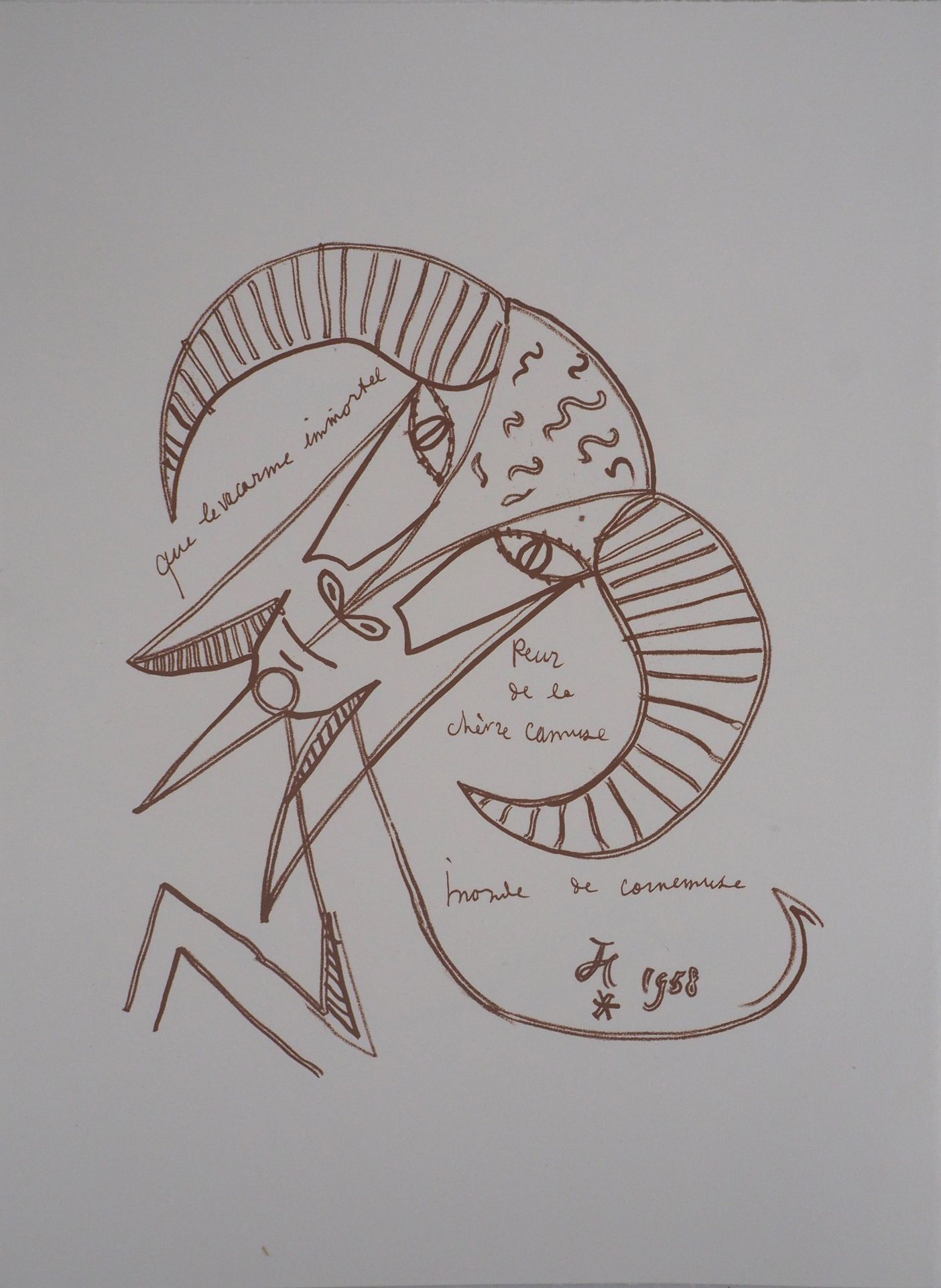 JEAN COCTEAU Jean Cocteau

The goat

Original lithograph

Signed with the monogr&hellip;