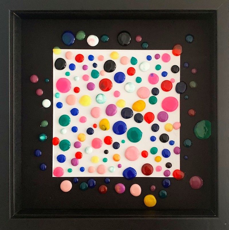 ROSE Pink Dots Mixed technique on resin Unique piece Signed work Dimensions: 29 &hellip;