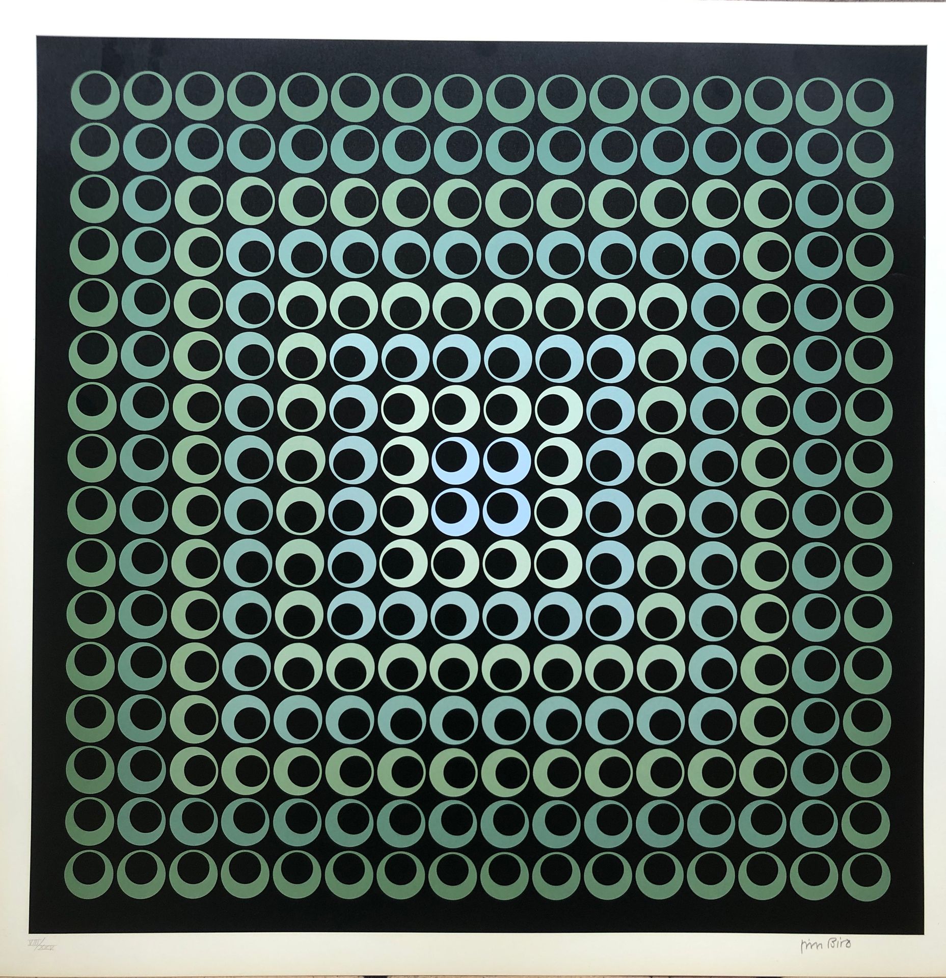 Jim BIRD Jim BIRD Tribute to Vasarely 10, 1972 Photolithography on paper Print a&hellip;