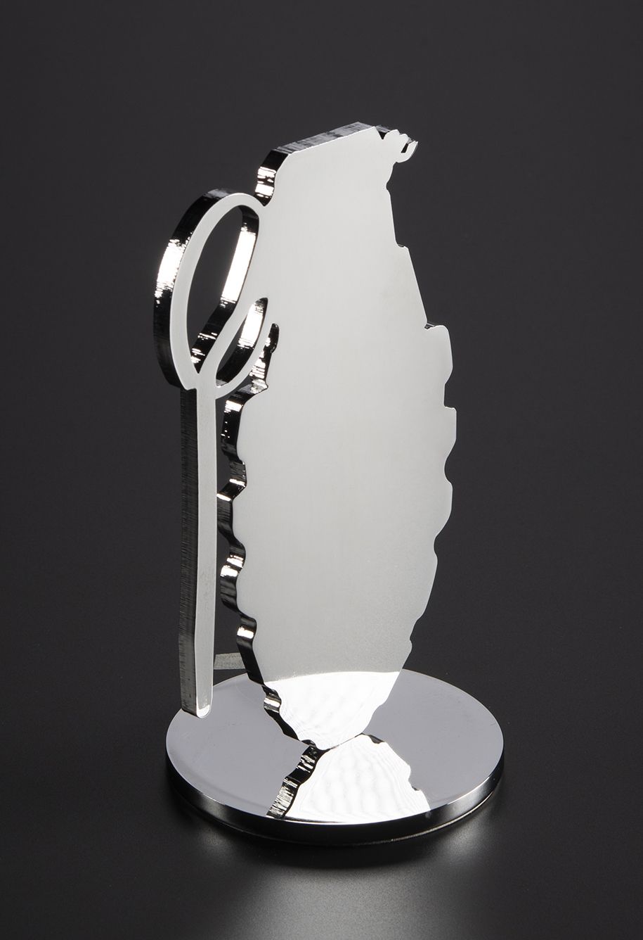 Poulpik Studio Thierry CORPET by POULPIK Studio Bomb Chrome Steel sculpture of t&hellip;