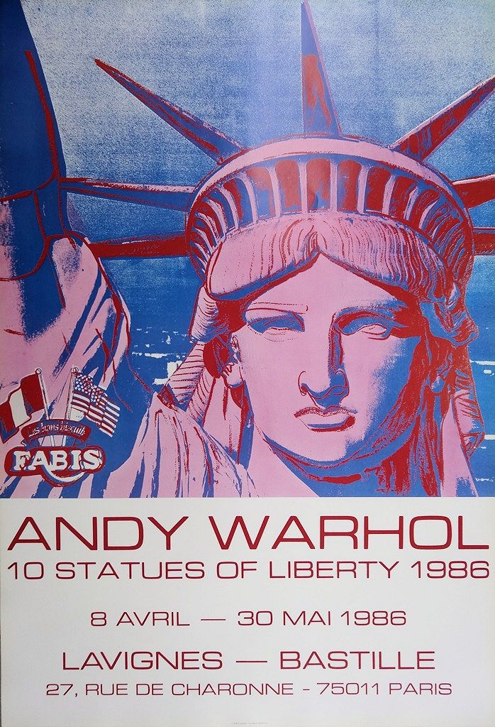 ANDY WARHOL 沃霍尔-安迪（1928-1987）（后）。

10座自由女神像

这一时期的原始海报

由巴黎Lavignes画廊出版

这张海报是拉维&hellip;