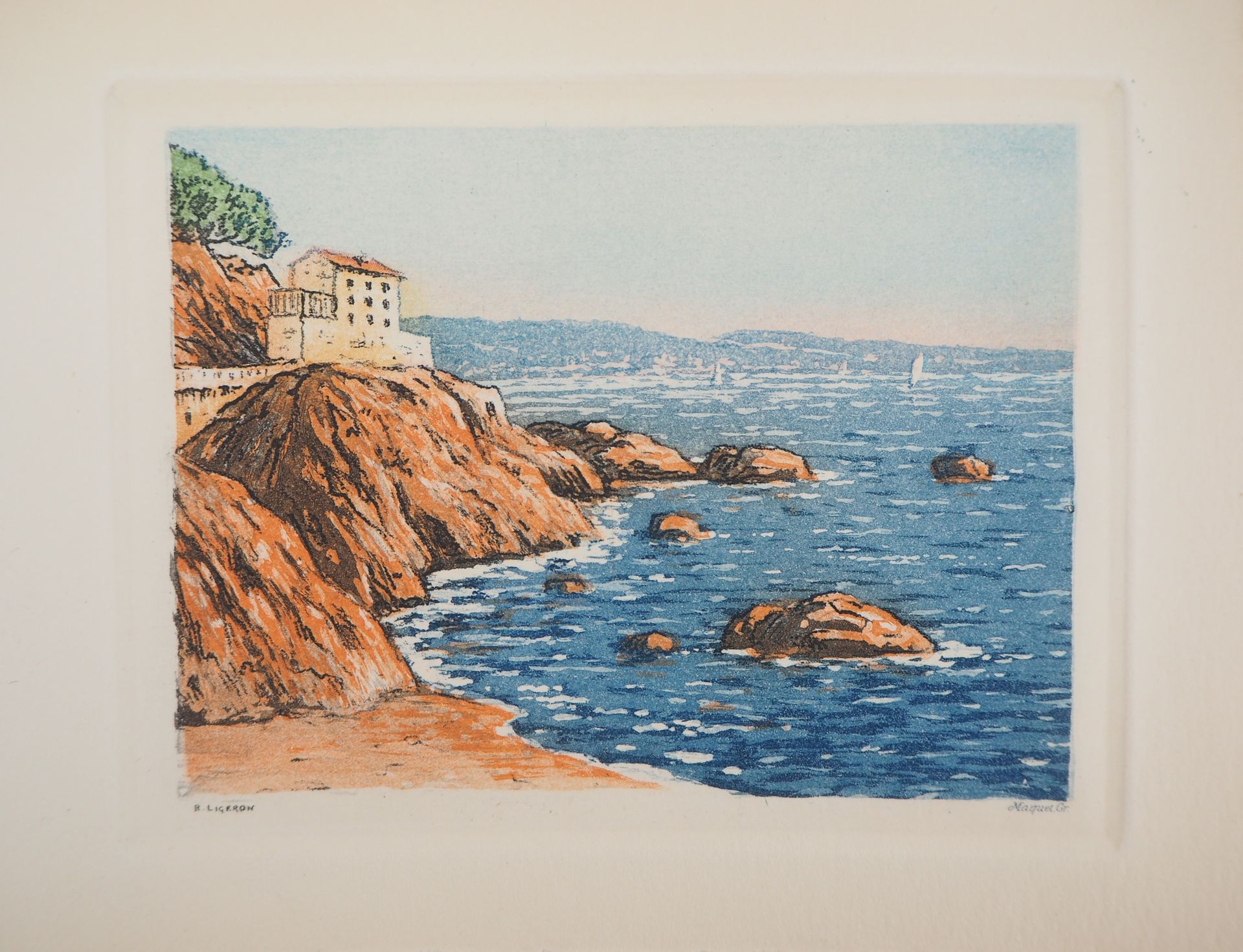 René LIGERON René LIGERON Mediterranean: House by the sea Original etching and s&hellip;