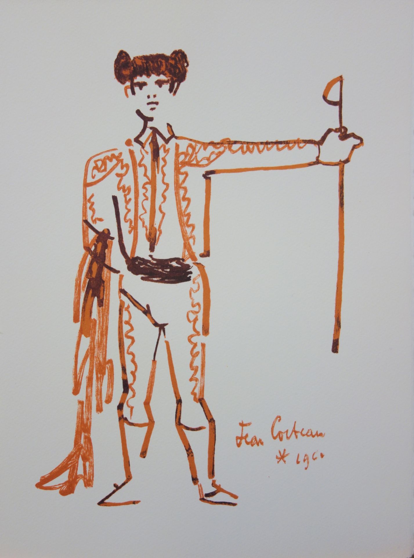 JEAN COCTEAU 让-科克托 (1889-1963)

Toreador和他的剑，1965年

彩色石版画

板块中的签名

牛皮纸上 38 x 28 &hellip;