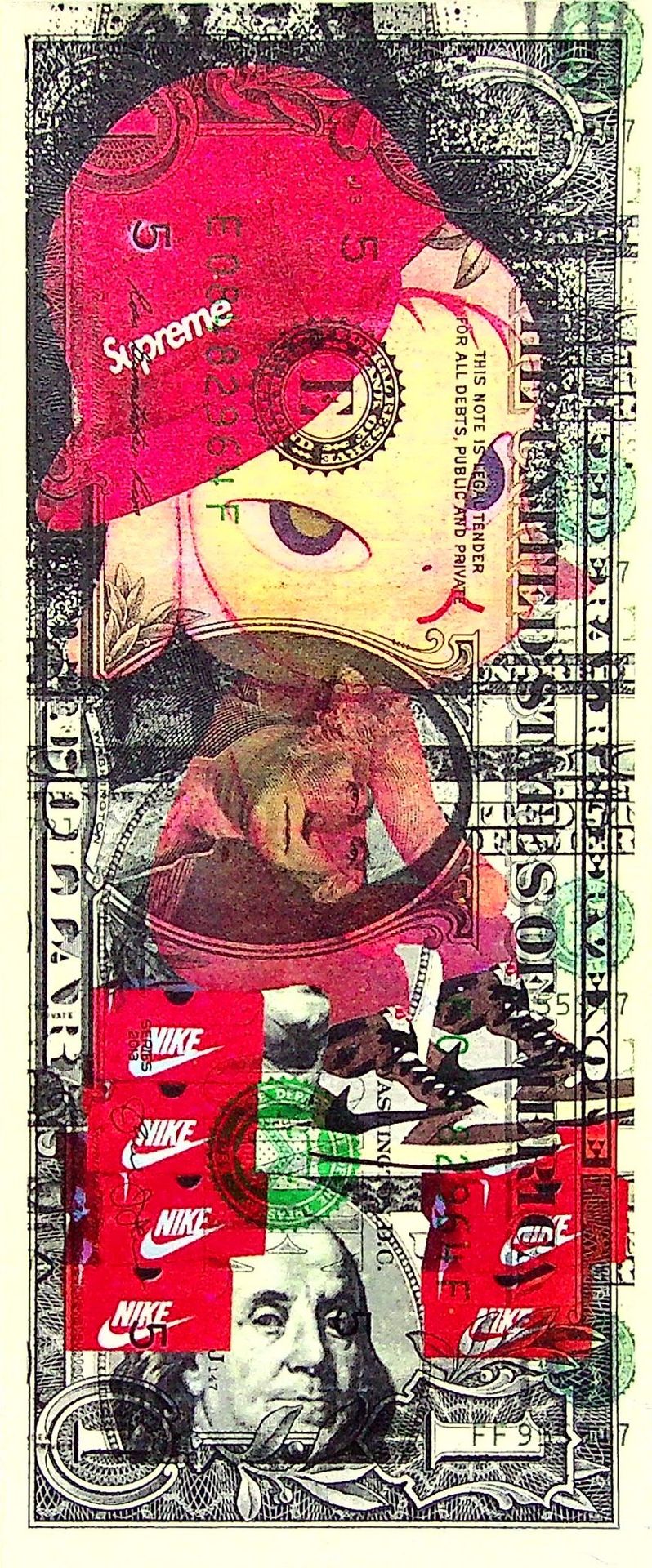 Death NYC 纽约市的死亡

娜拉带着红帽子的Supreme和JORDAN 1 Travis Scott

1美元纸币上的死亡纽约原创丝网版画--崛起的美&hellip;