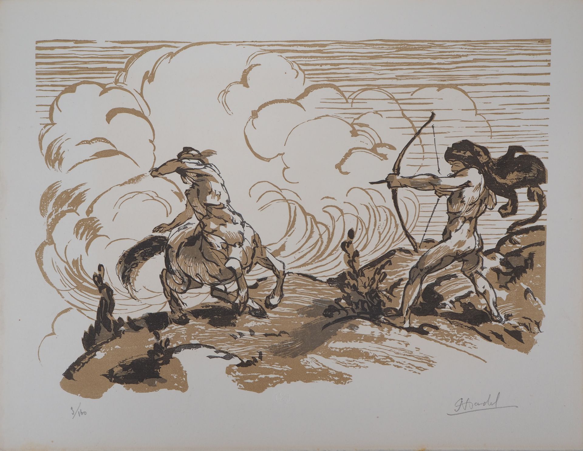 Jules CHADEL Jules Chadel

Mythological Fight , 1929

Original woodcut

Hand sig&hellip;