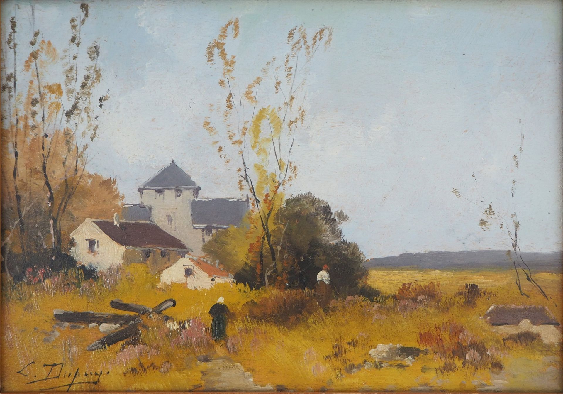 Eugène GALIEN-LALOUE Eugène Galien-Laloue (1854-1941) Farm in the fall Oil on pa&hellip;