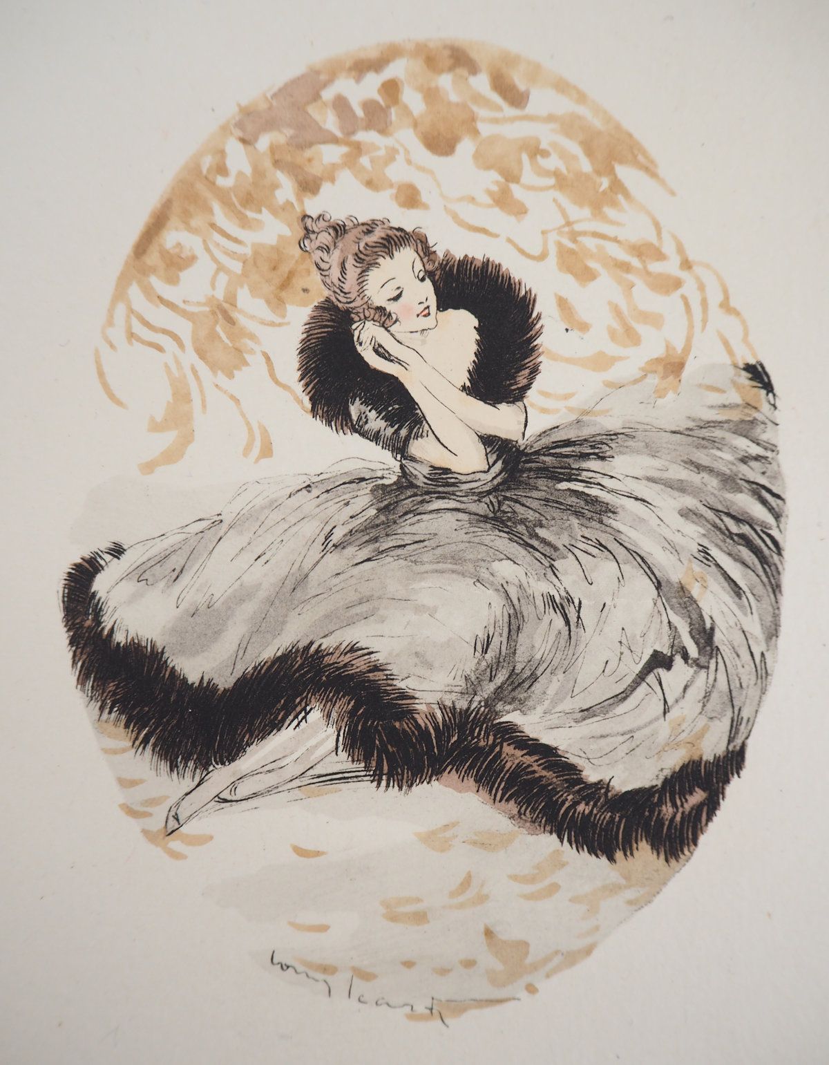 Louis ICART Louis ICART (1888 - 1950) Dreamy young woman Original etching and st&hellip;