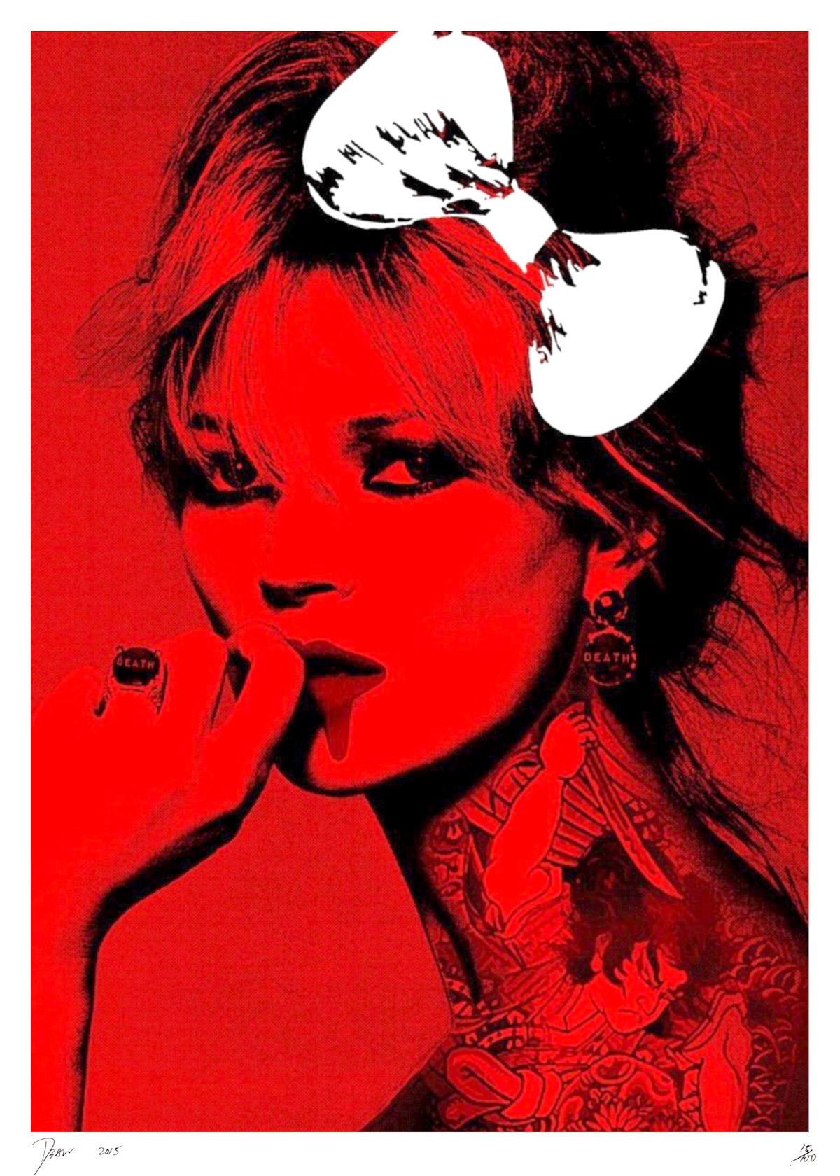 Death NYC 纽约市的死亡

凯特-莫斯的纹身红，2015年

丝网印刷。

限量100张的印刷品

由艺术家用铅笔签名并编号：编号15/100（艺术家的&hellip;