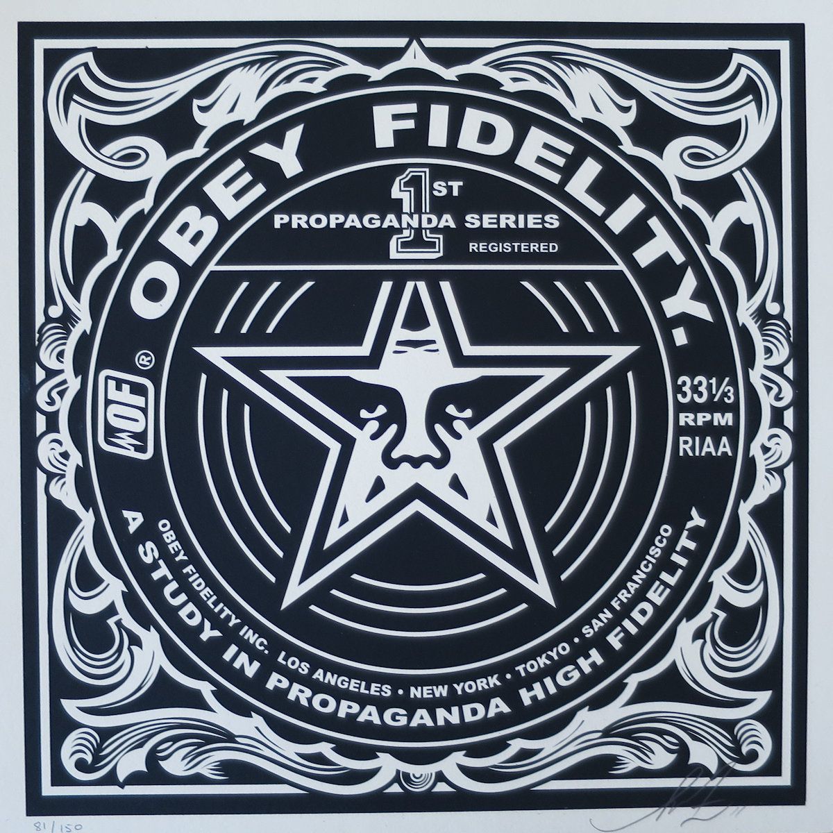 Shepard FAIREY Shepard Fairey Obey Fidelity, 2011 Silkscreen on Speckletone pape&hellip;