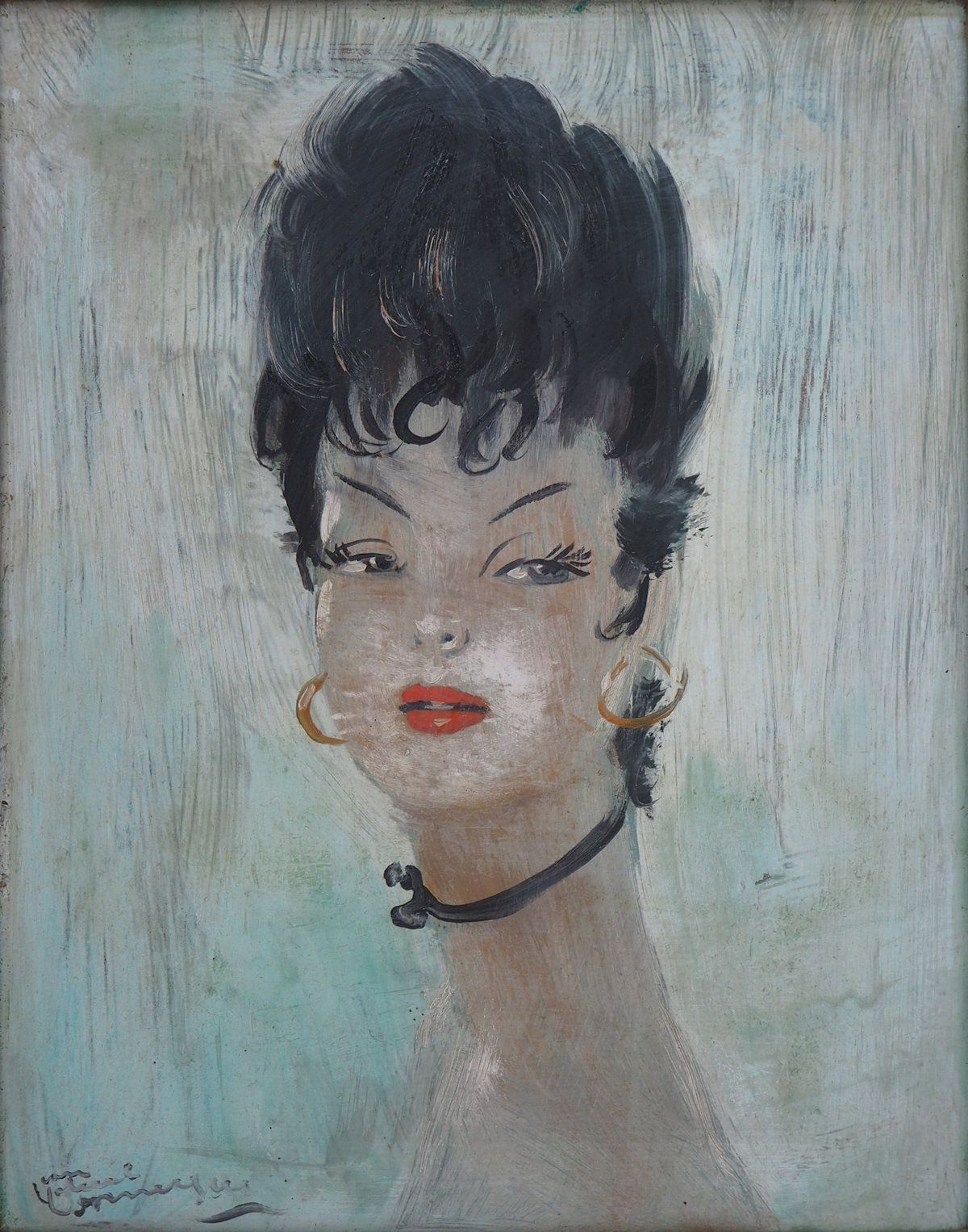 Jean-Gabriel DOMERGUE 让-加布里埃尔-多默古(1889-1962)

带着丝带的年轻女子

伊索尔面板上的油彩

左下方有签名

视线 2&hellip;