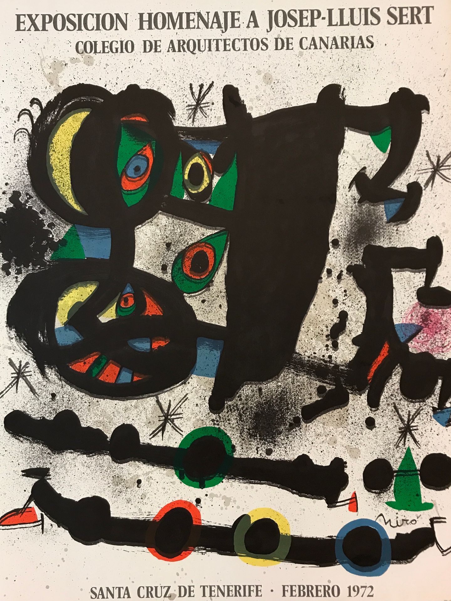 Joan Miro Joan Miró

 纪念何塞普-路易斯-塞尔特展览, 1972年

 

 平版印刷的海报

 在盘中签名。

 编号 : Cramer&hellip;