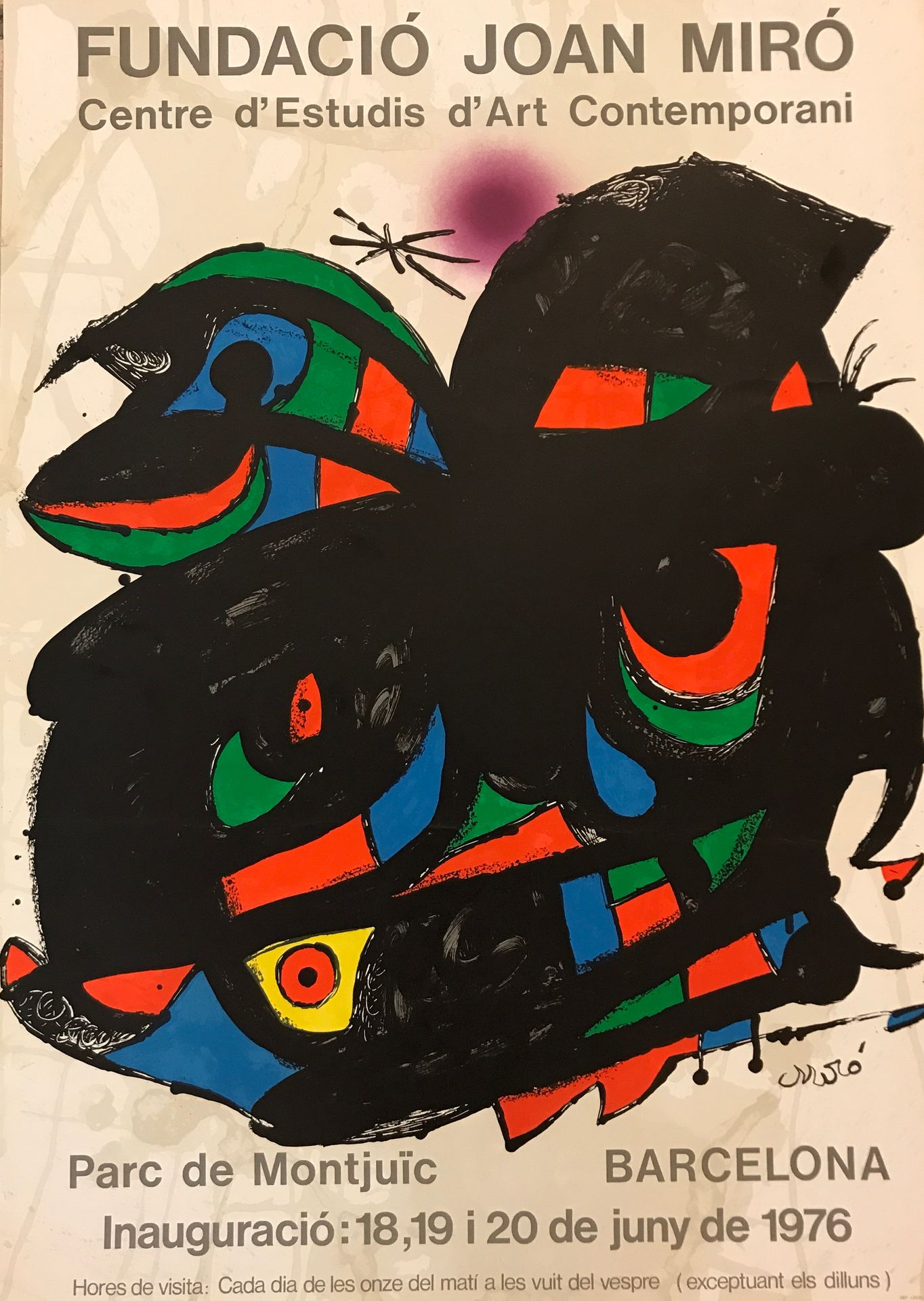 Joan Miro Joan Miró

 1976年，巴塞罗那

 

 平版印刷的海报

 板块中的签名

 纸质版2,000份

 印刷商：Poligra&hellip;