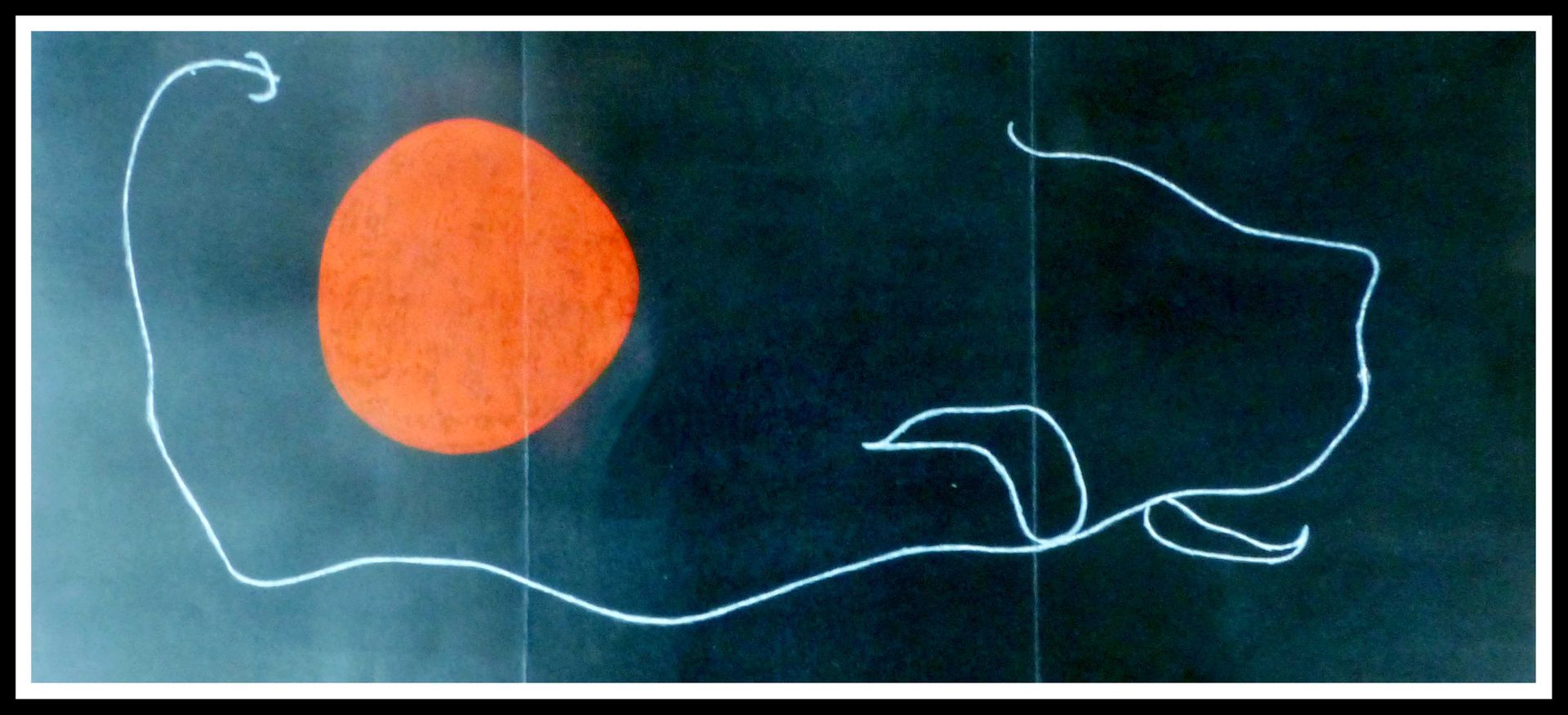 Joan Miro 琼-米罗 (1893 - 1983)

黑色背景上的红色污点组成

1961

原始石版画

印数：未知

无符号工作

尺寸：56 x 3&hellip;