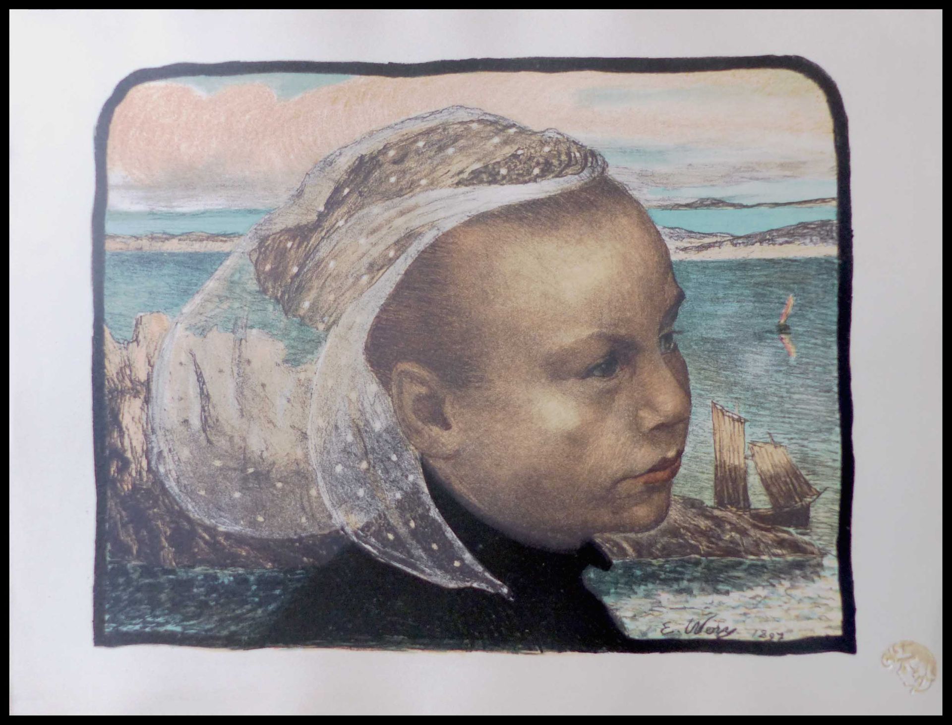 E. WERY 埃米尔-奥古斯特-韦里：(1868 - 1935)

英国

1897

原始石版画

板块内有签名和日期的作品

尺寸：40.7 x 30.6&hellip;
