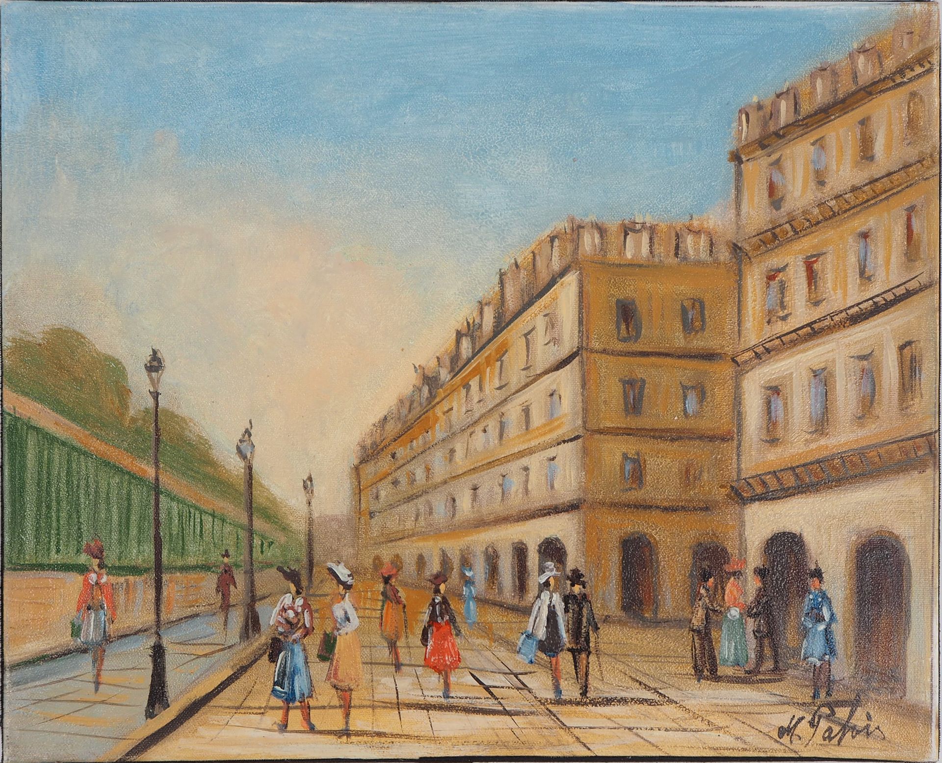 Michel Pabois Michel PABOIS (1939) Rivoli Street Oil on canvas Signed lower righ&hellip;