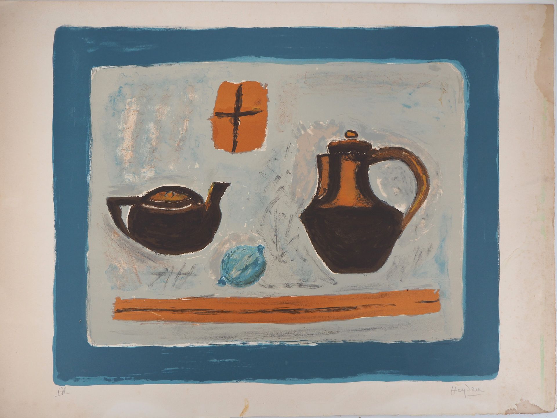Henri HAYDEN Henri HAYDEN (1883-1970) Still life with teapots Original lithograp&hellip;
