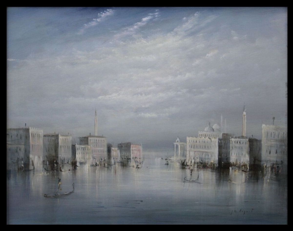 Jean-Michel NOQUET Jean-Michel NOQUET Venice and its lagoon Oil on panel Signed &hellip;